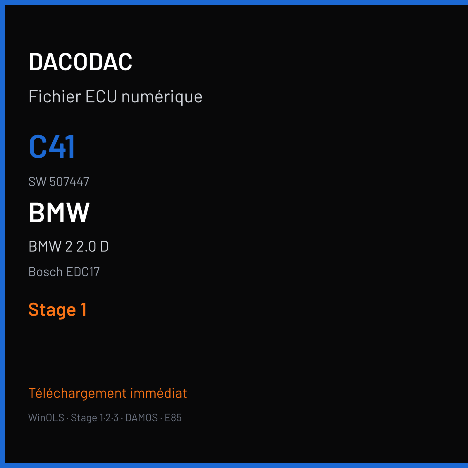 BMW 2 2.0 D (2011) — Bosch EDC17 — C41 · 507447 — Stage 1