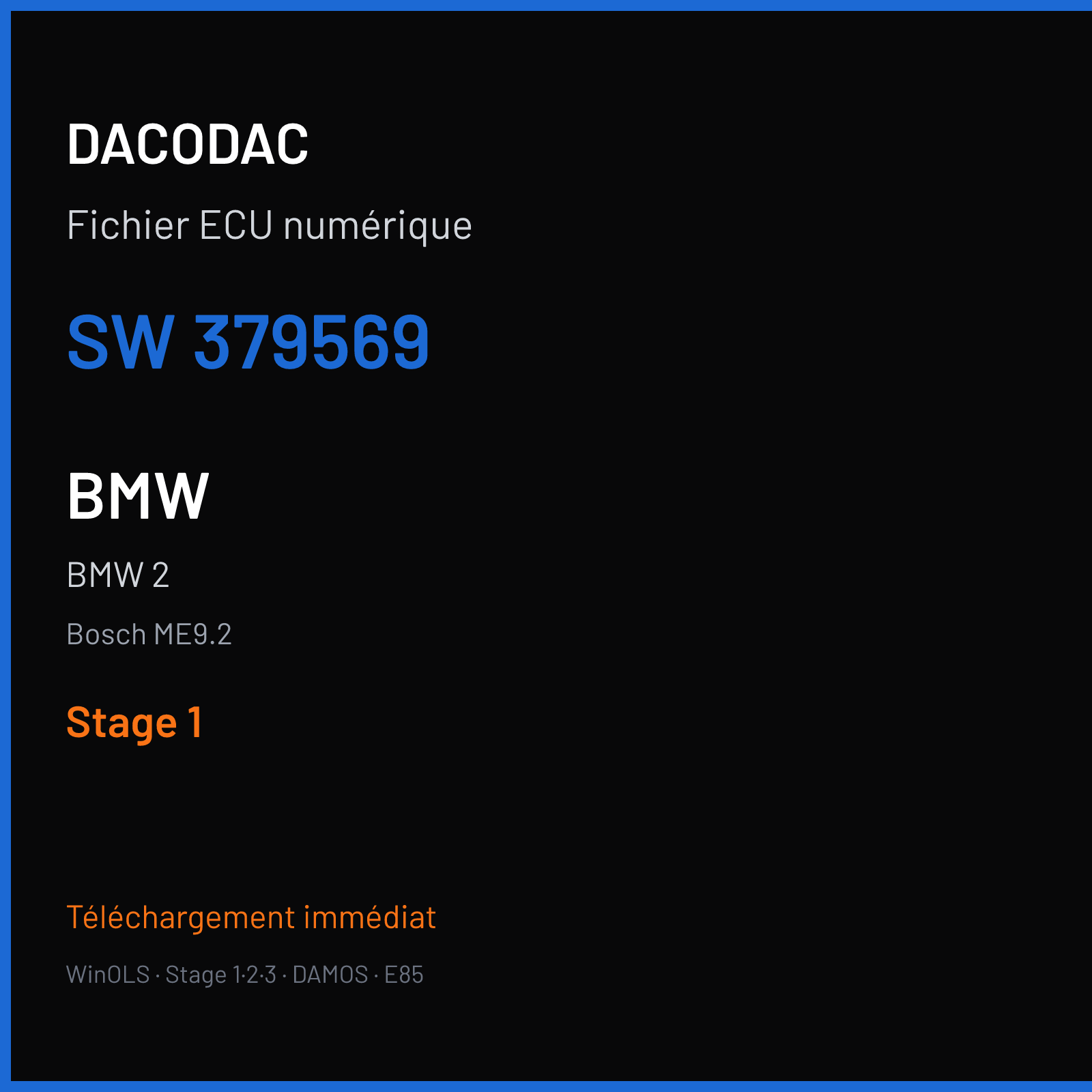 BMW 2 (2007) — Bosch ME9.2 — 379569 — Stage 1
