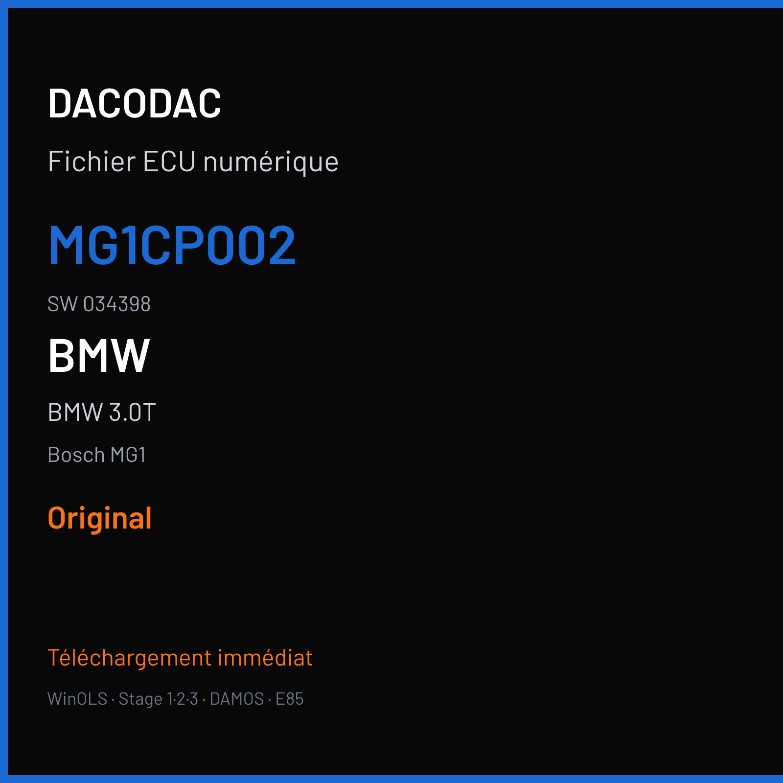BMW 3.0T (2018) — Bosch MG1 — MG1CP002 · 034398 — Original