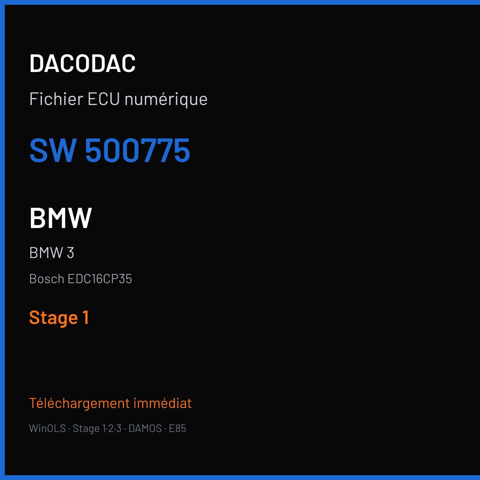 BMW 3 (2007) — Bosch EDC16CP35 — 500775 — Stage 1