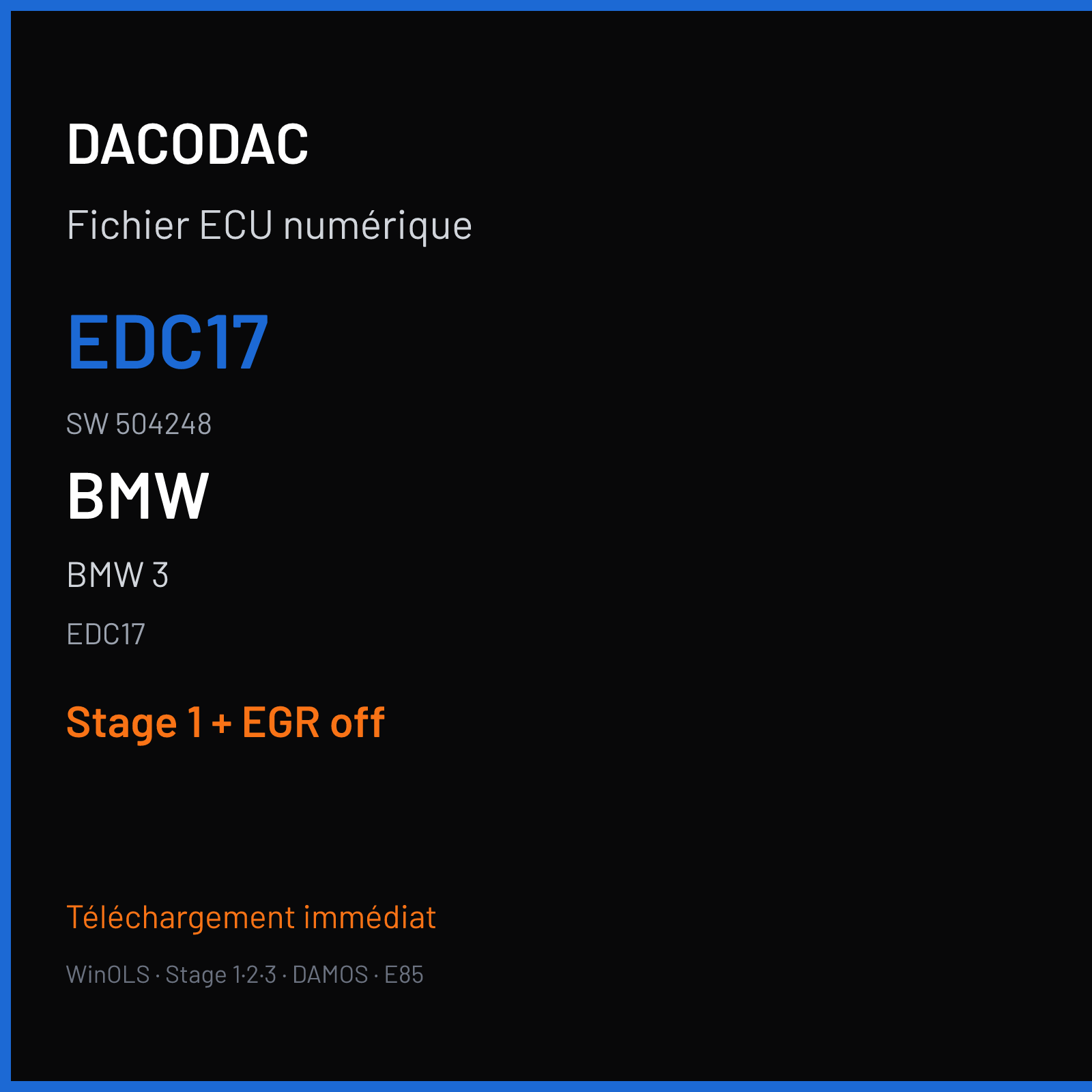 BMW 3 (2011) — EDC17 — EDC17 · 504248 — Stage 1 + EGR off