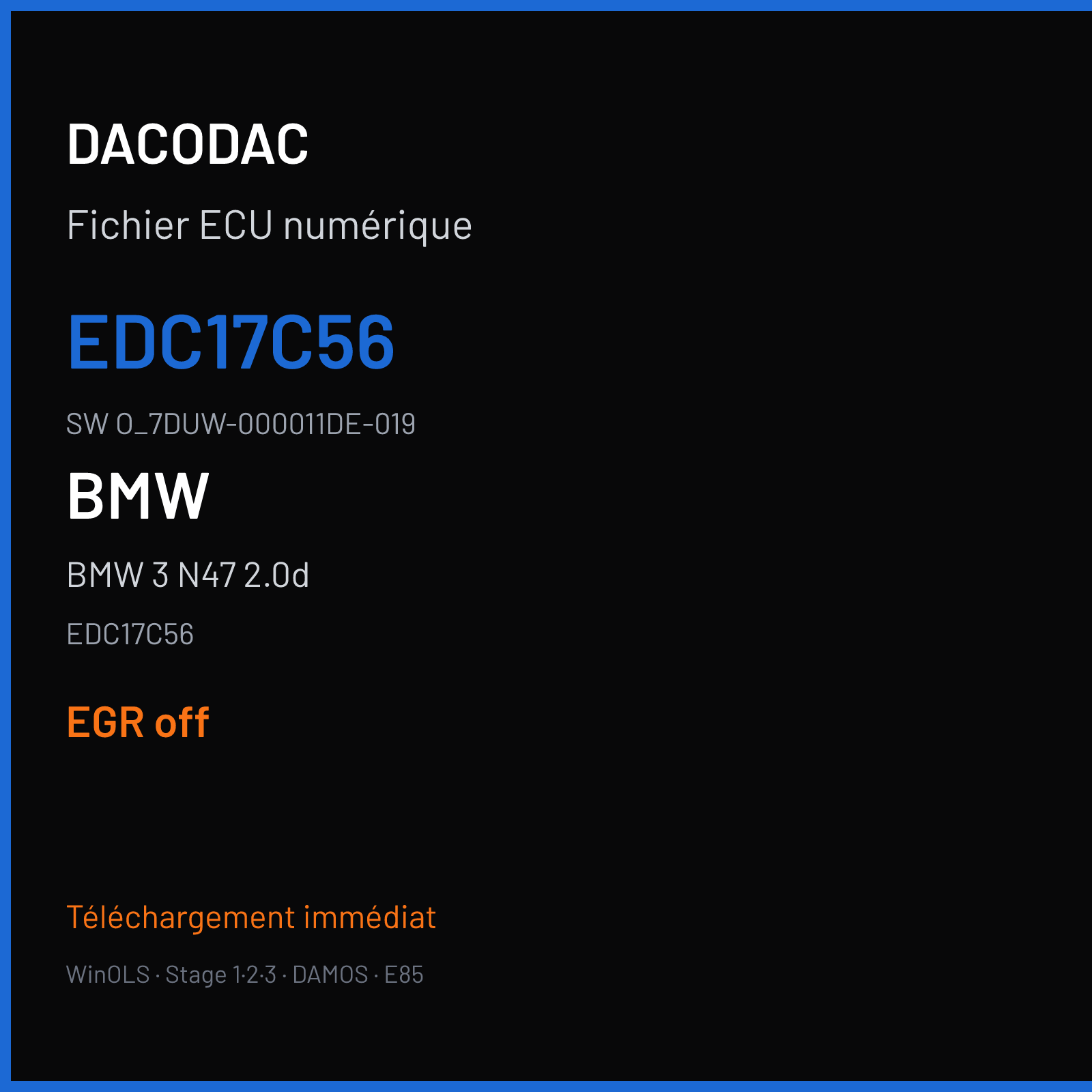 BMW 3 N47 2.0d (2015) — EDC17C56 — EDC17C56 · O_7DUW-000011DE-019 — EGR off