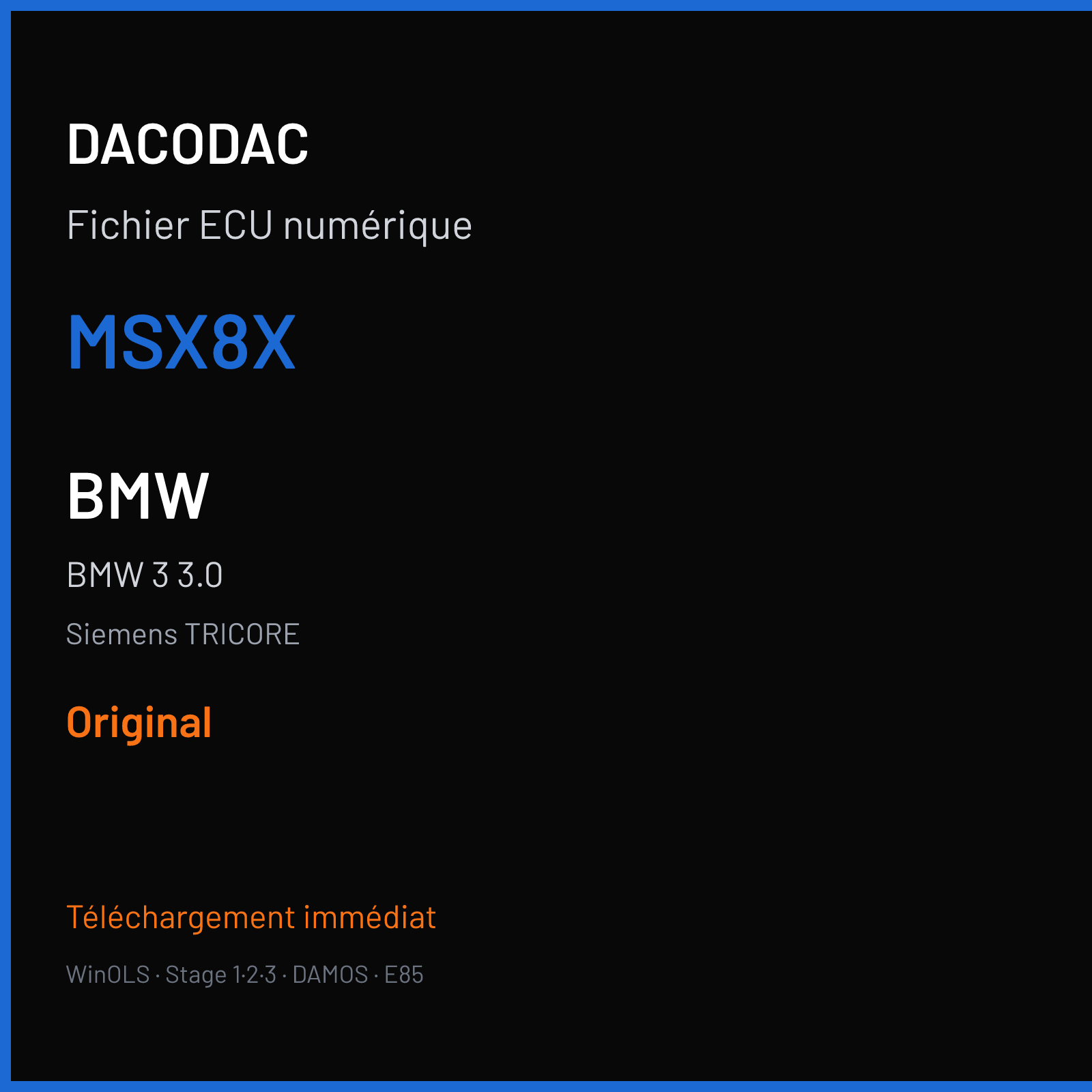 BMW 3 3.0 (2012) — Siemens TRICORE — MSX8X — Original
