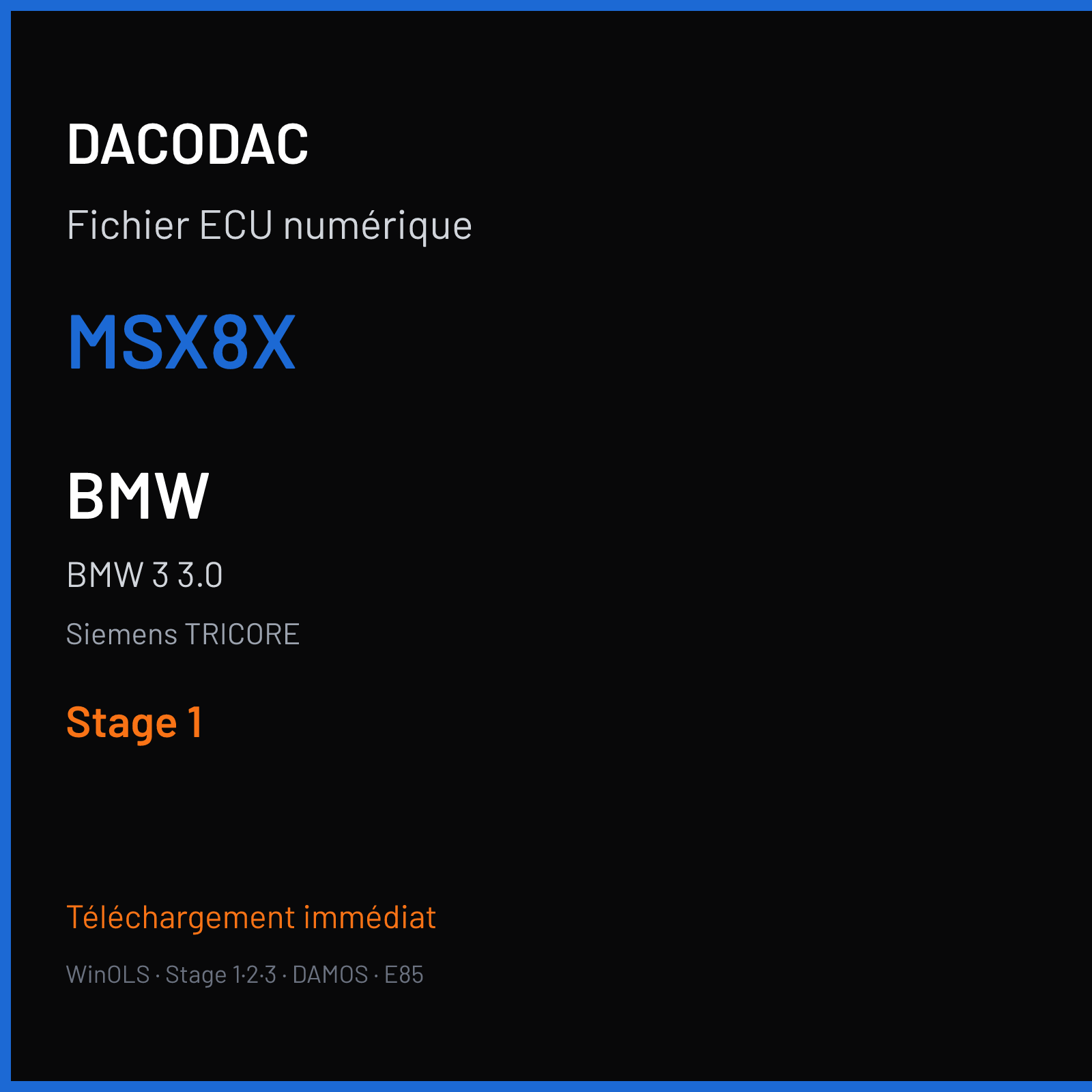 BMW 3 3.0 (2012) — Siemens TRICORE — MSX8X — Stage 1