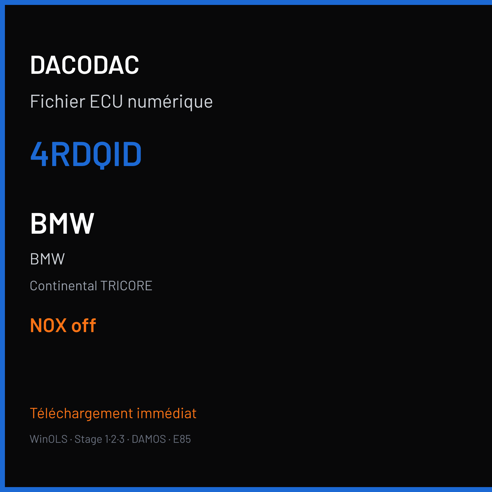 BMW — Continental TRICORE — 4RDQID — NOX off