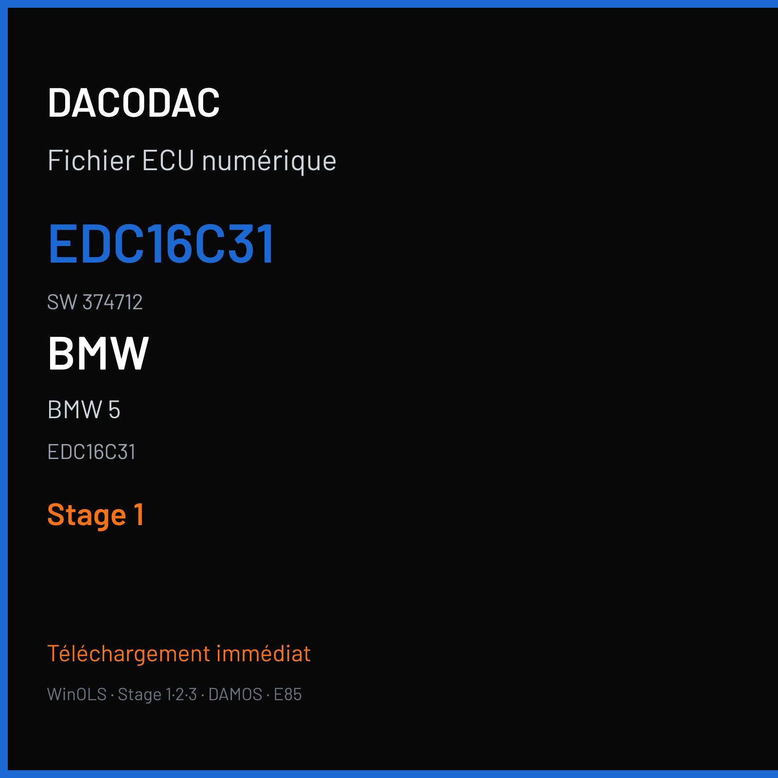 BMW 5 (2005) — EDC16C31 — EDC16C31 · 374712 — Stage 1