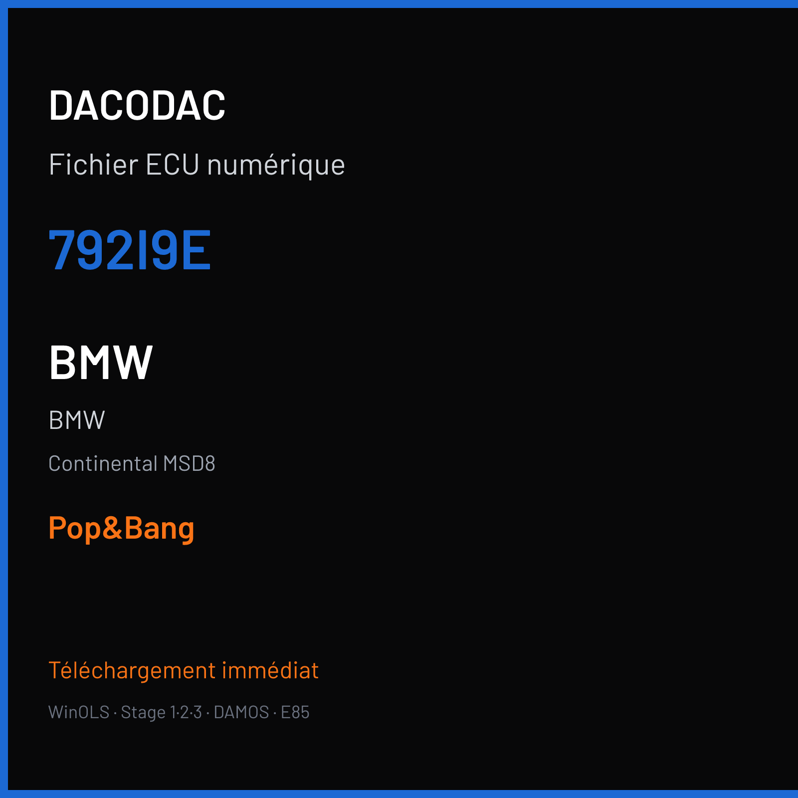 BMW — Continental MSD8 — 792I9E — Pop&Bang