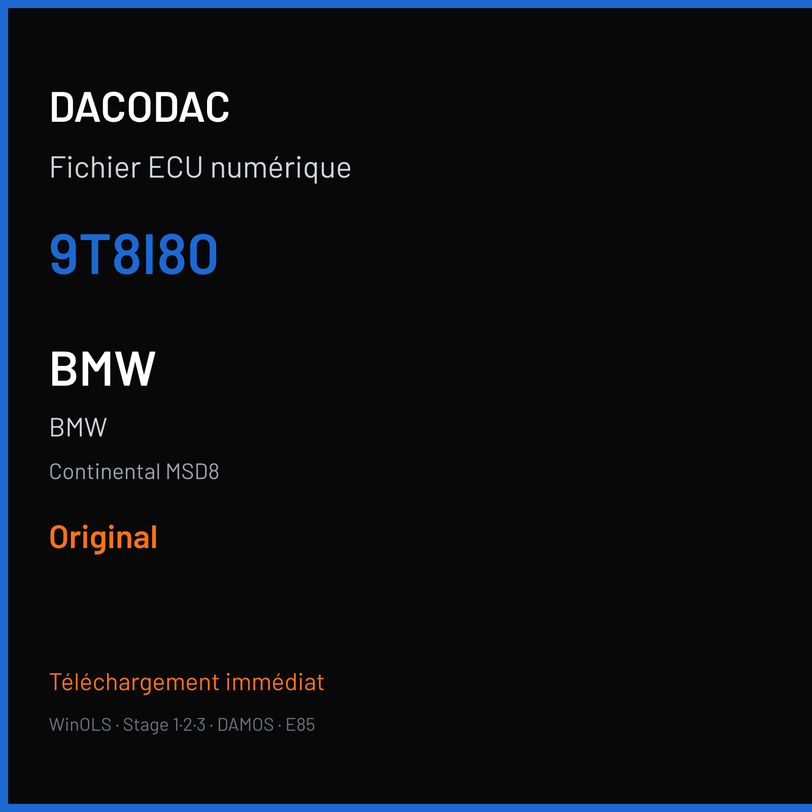 BMW — Continental MSD8 — 9T8I80 — Original