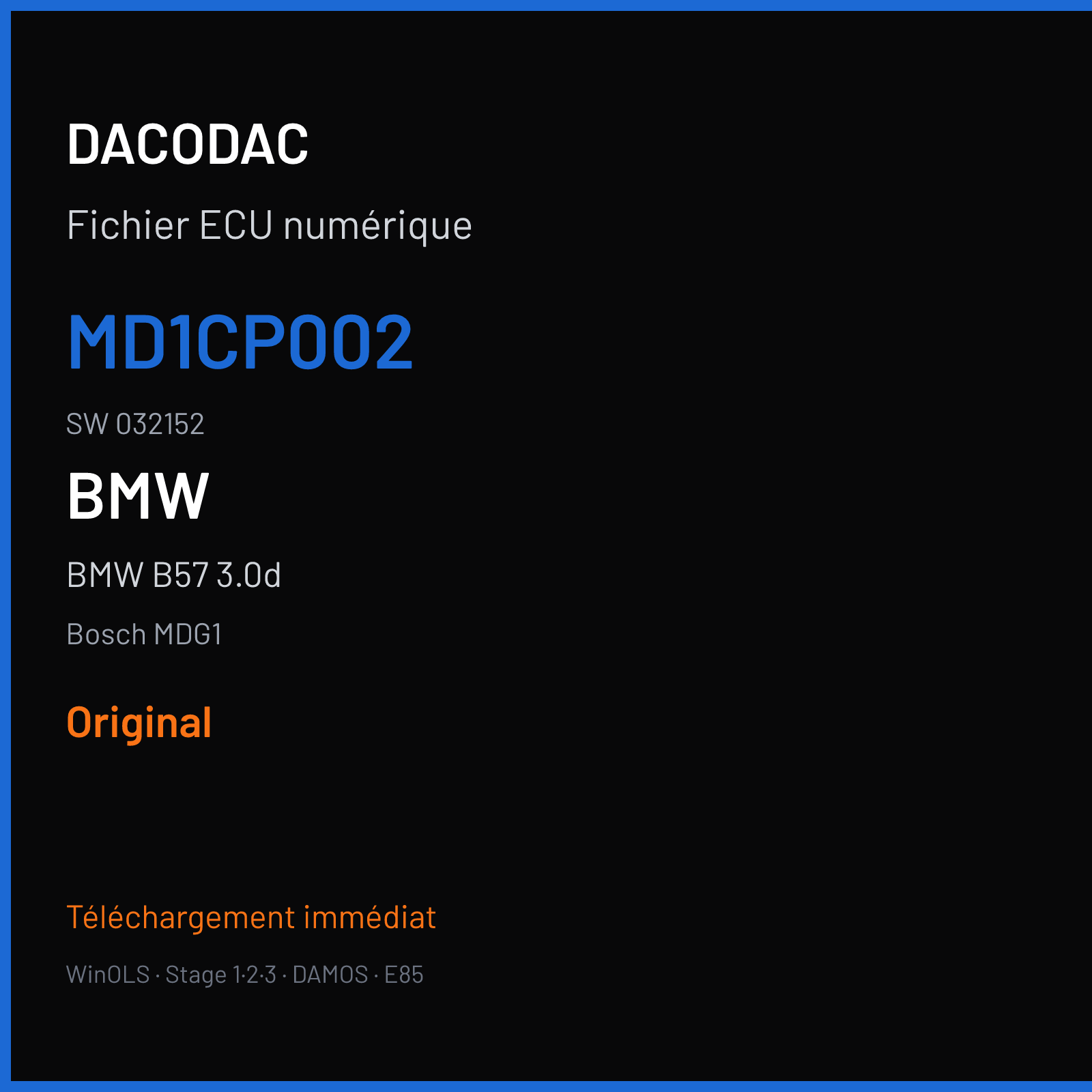 BMW B57 3.0d — Bosch MDG1 — MD1CP002 · 032152 — Original