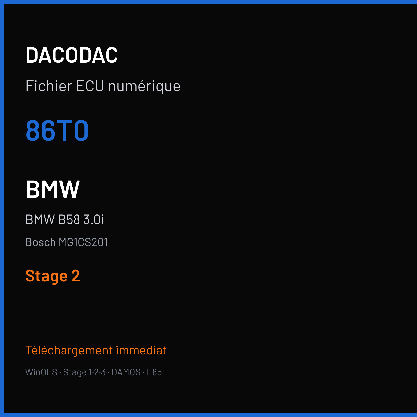 BMW B58 3.0i — Bosch MG1CS201 — 86T0 — Stage 2