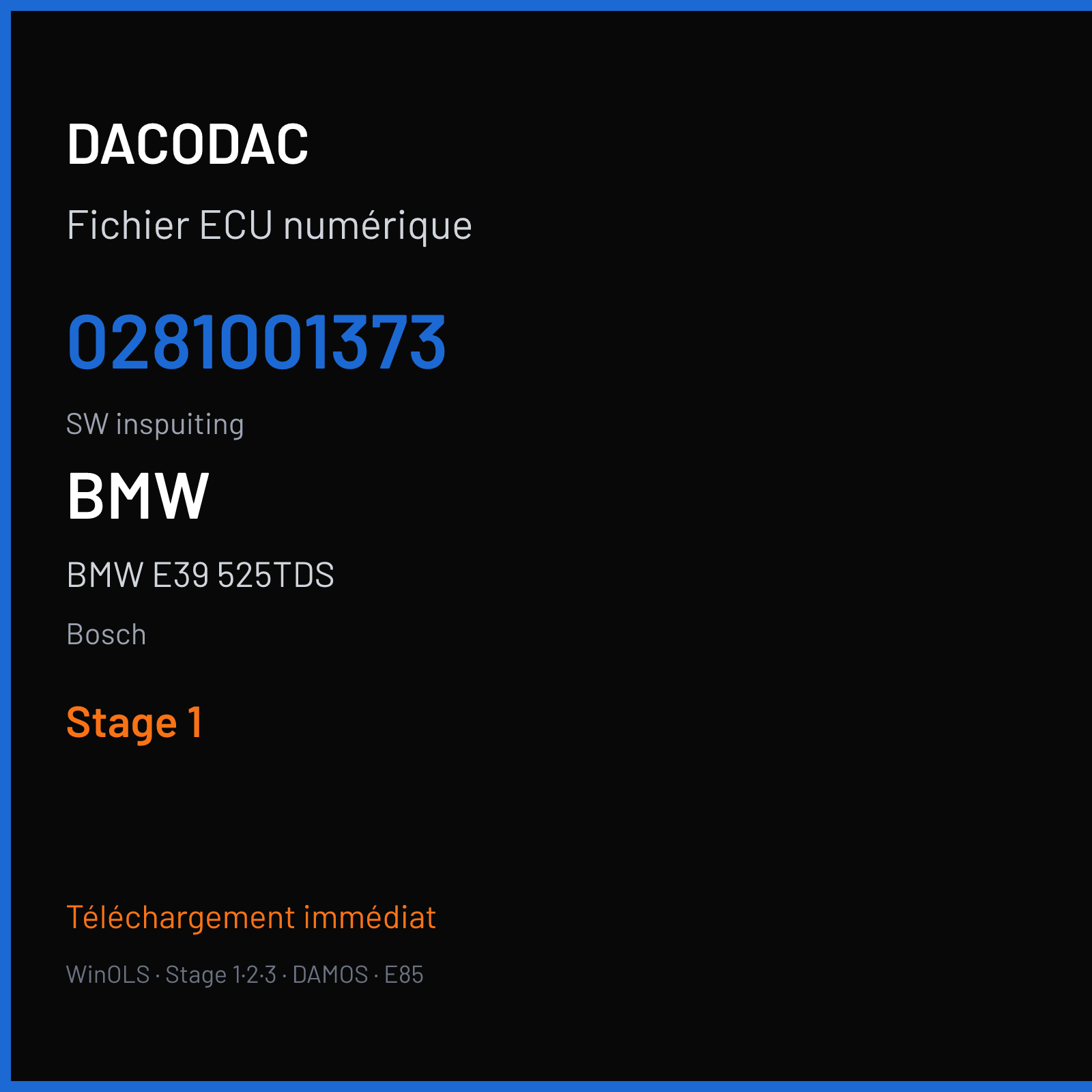 BMW E39 525TDS 143 ch (1997) — Bosch — 0281001373 · inspuiting · 355945 low — Stage 1
