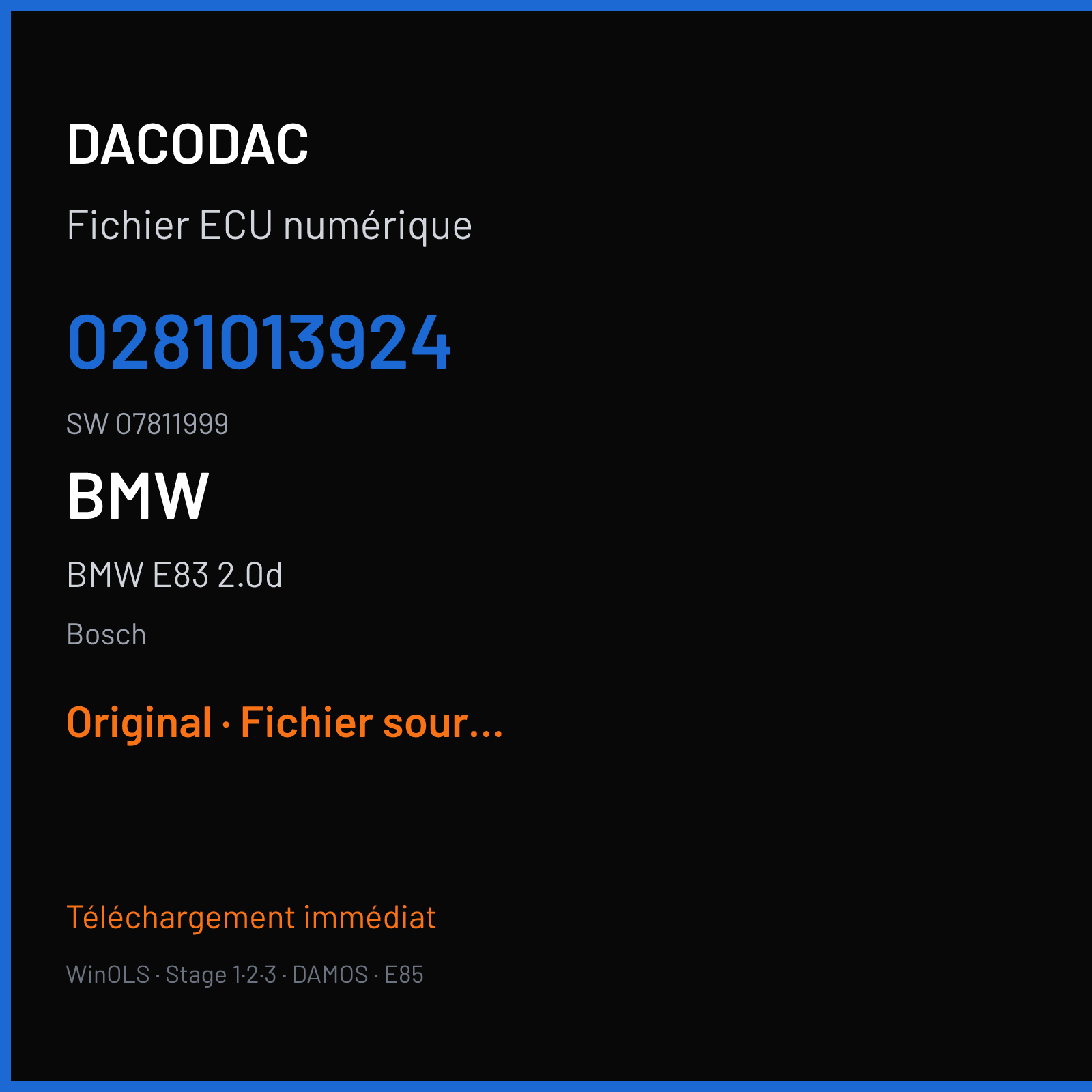 BMW E83 2.0d (2008) — Bosch — 0281013924 · 07811999 — Original