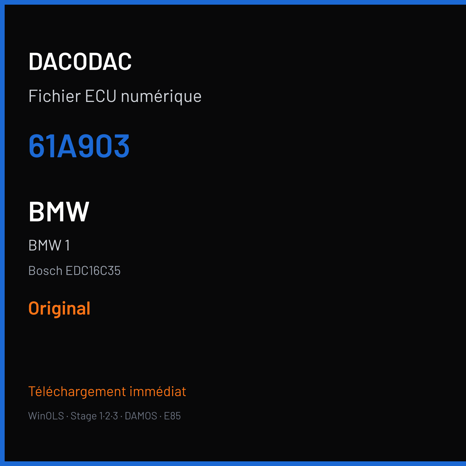 BMW 1 (2005) — Bosch EDC16C35 — 61A903 — Original