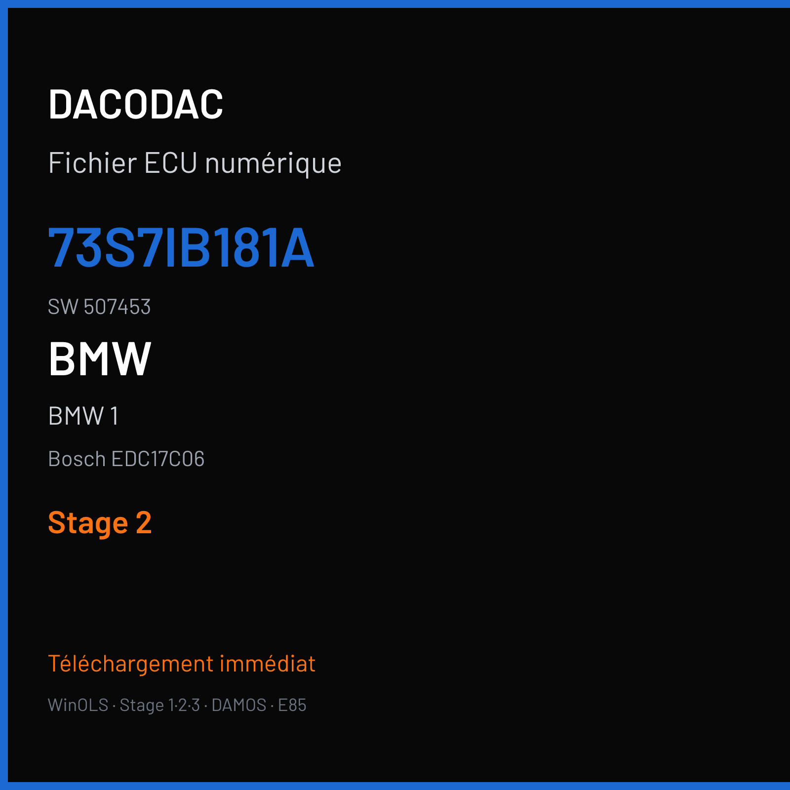 BMW 1 (2011) — Bosch EDC17C06 — 73S7IB181A · 507453 — Stage 2