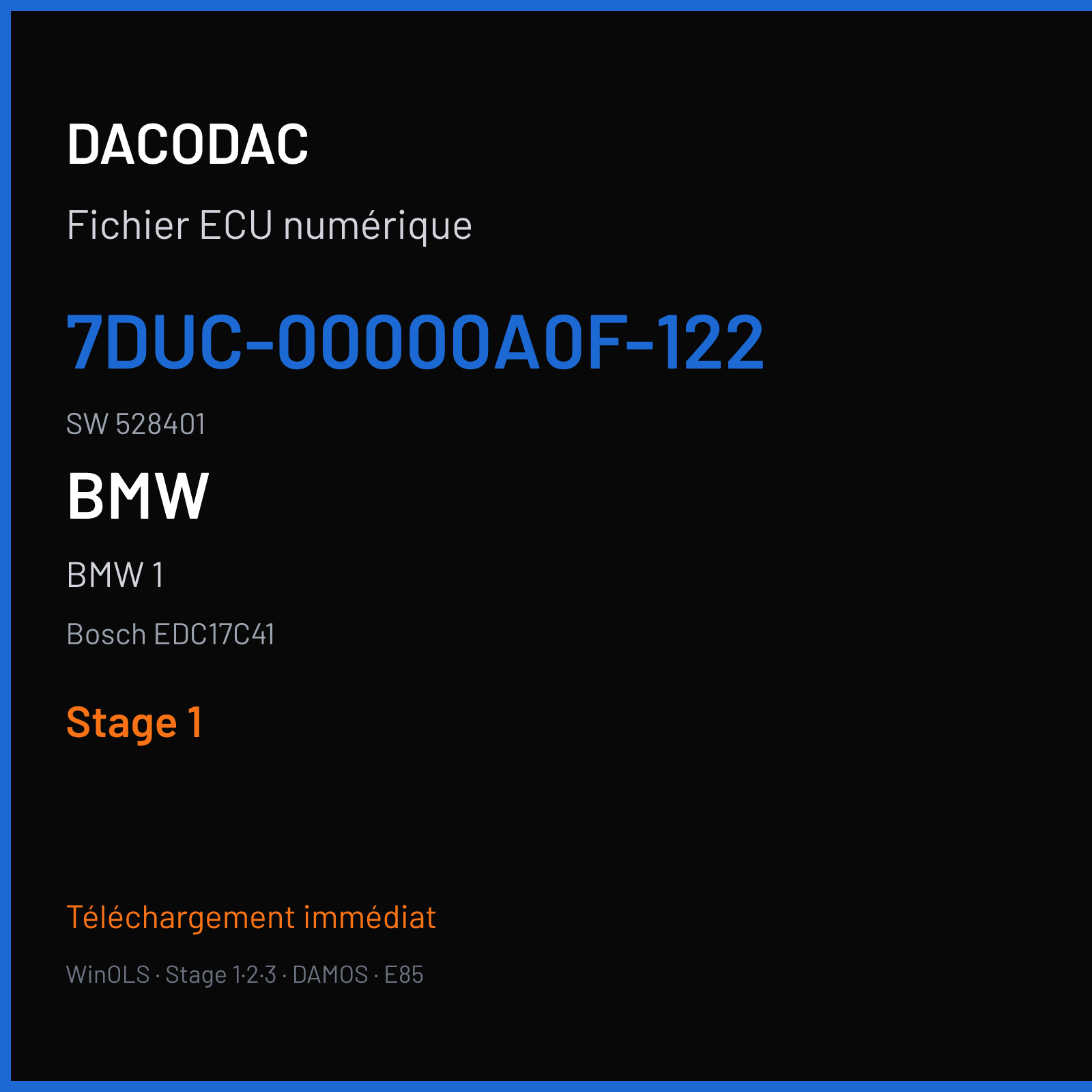 BMW 1 (2012) — Bosch EDC17C41 — 7DUC-00000A0F-122 · 528401 — Stage 1