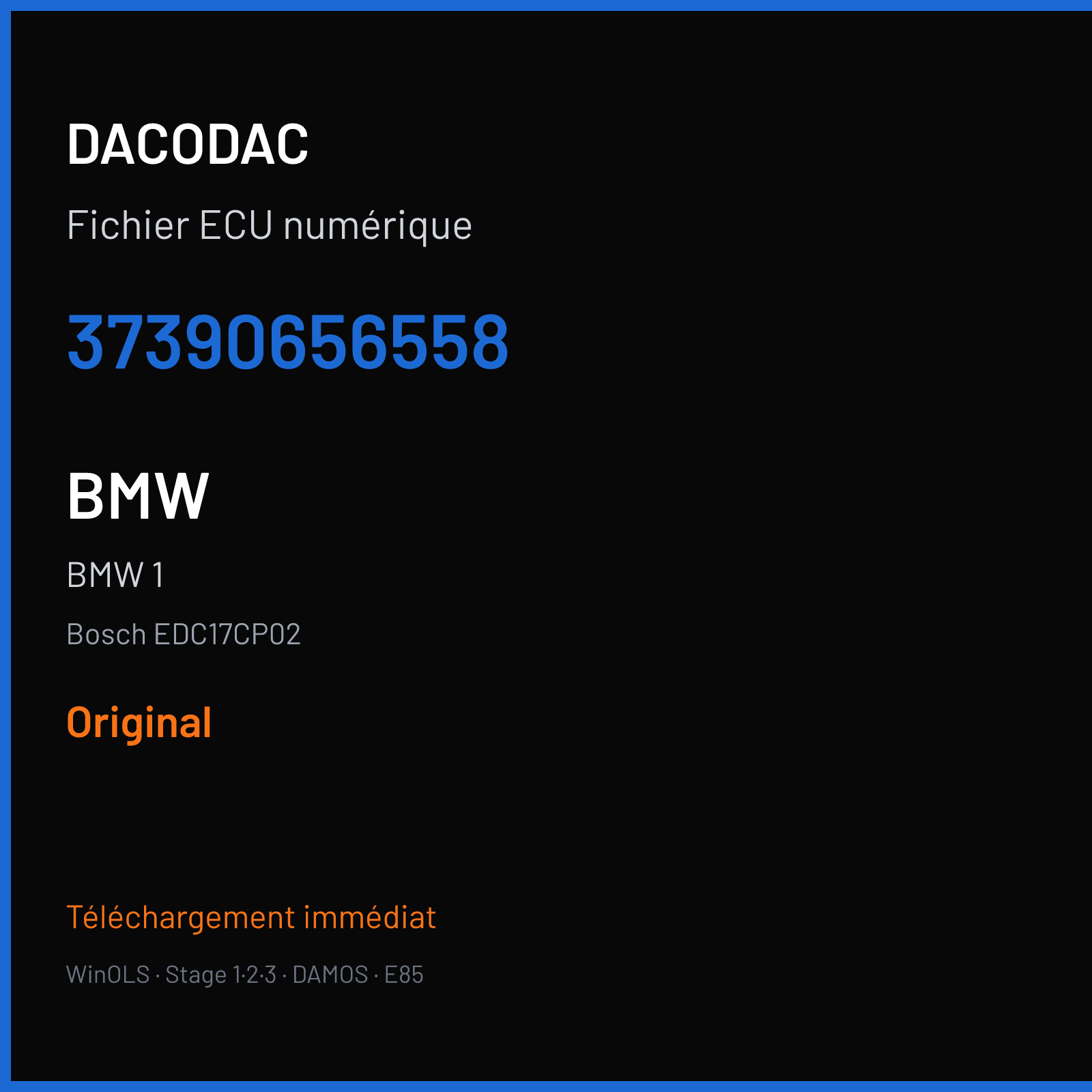 BMW 1 — Bosch EDC17CP02 — 37390656558 — Original