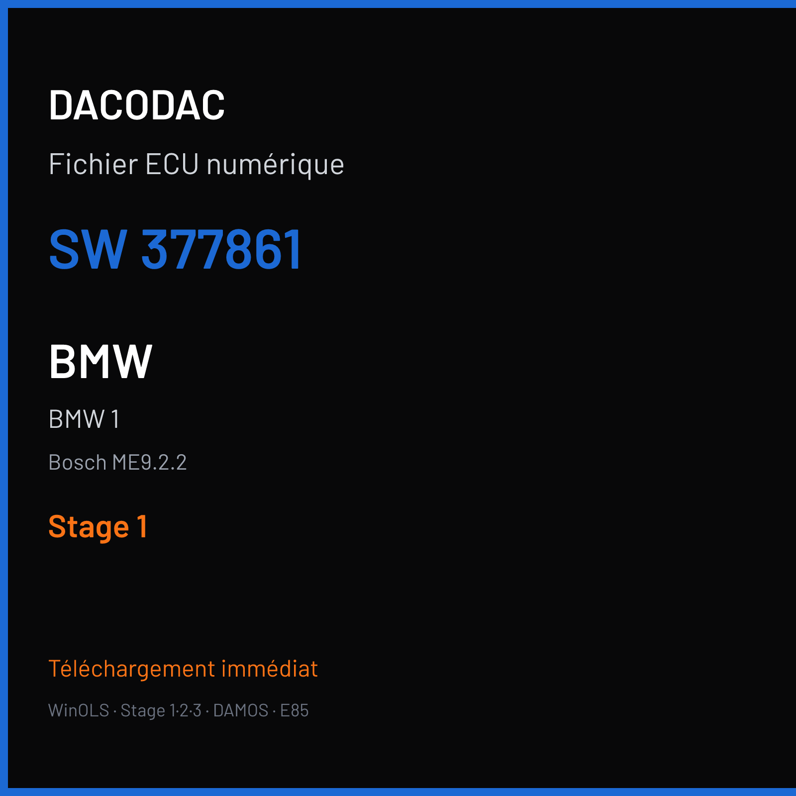 BMW 1 (2006) — Bosch ME9.2.2 — 377861 — Stage 1