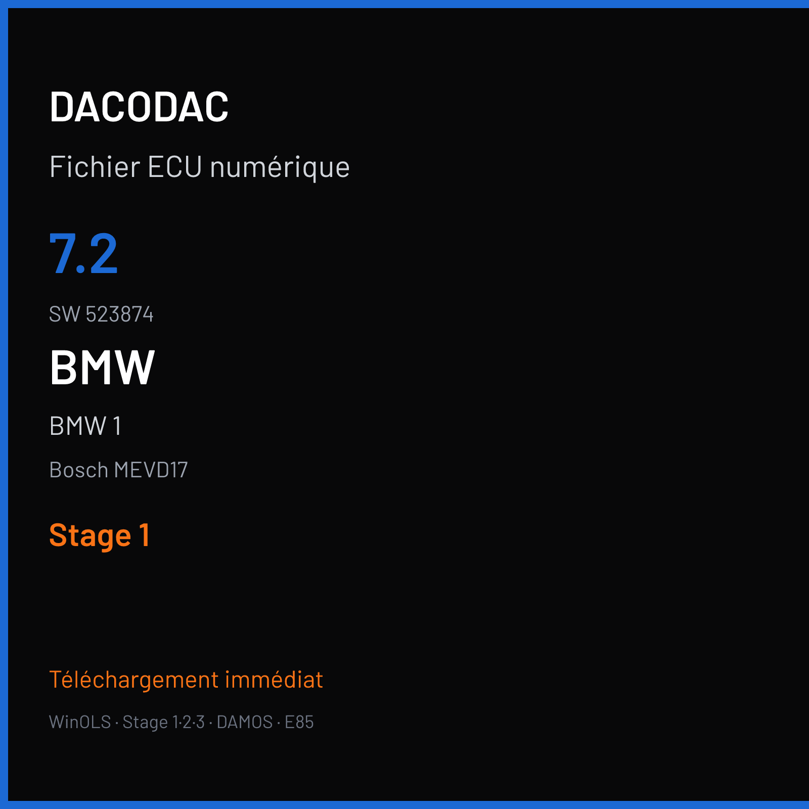 BMW 1 (2012) — Bosch MEVD17 — 7.2 · 523874 — Stage 1