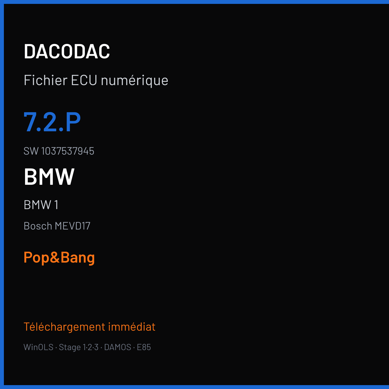 BMW 1 — Bosch MEVD17 — 7.2.P · 1037537945 — Pop&Bang