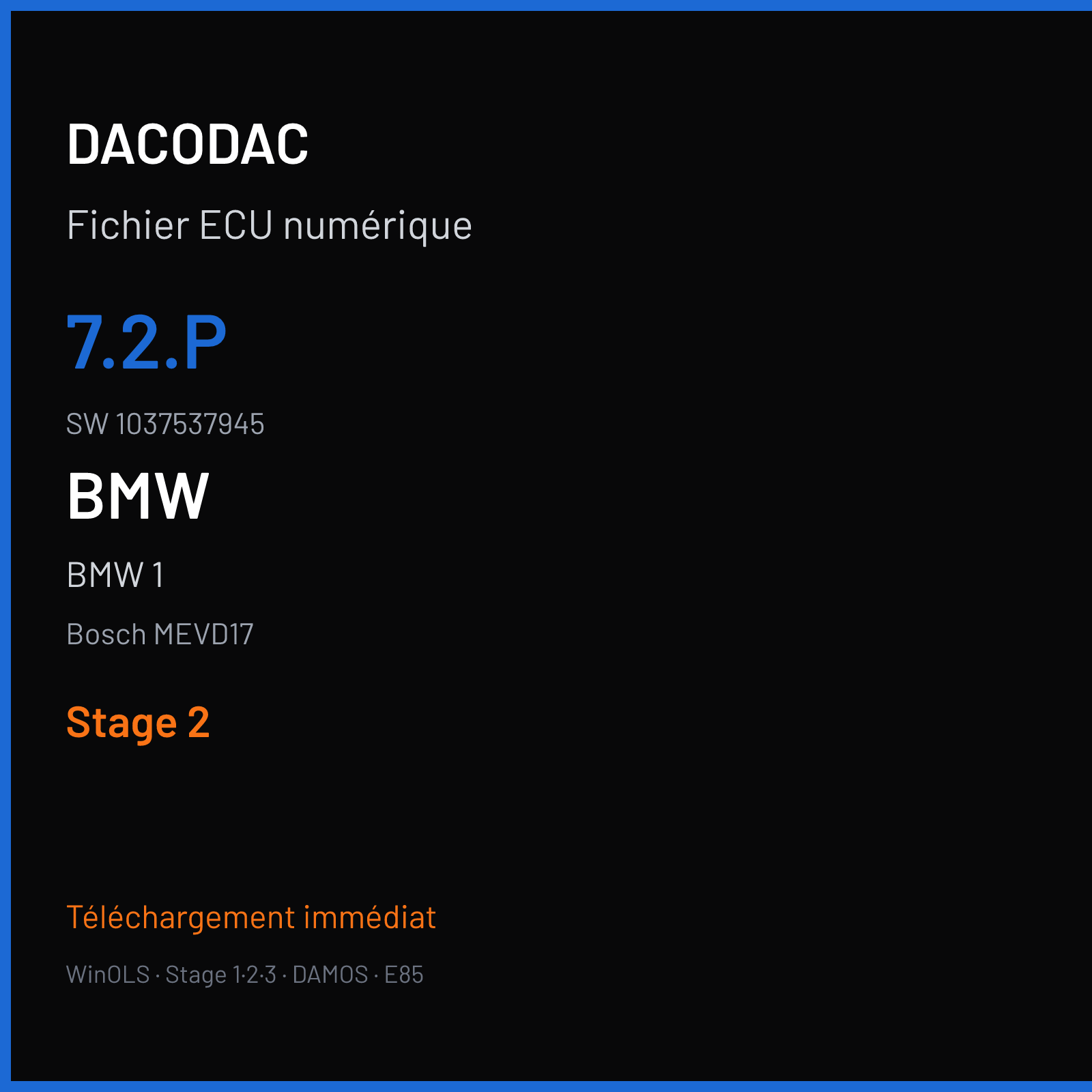 BMW 1 — Bosch MEVD17 — 7.2.P · 1037537945 — Stage 2