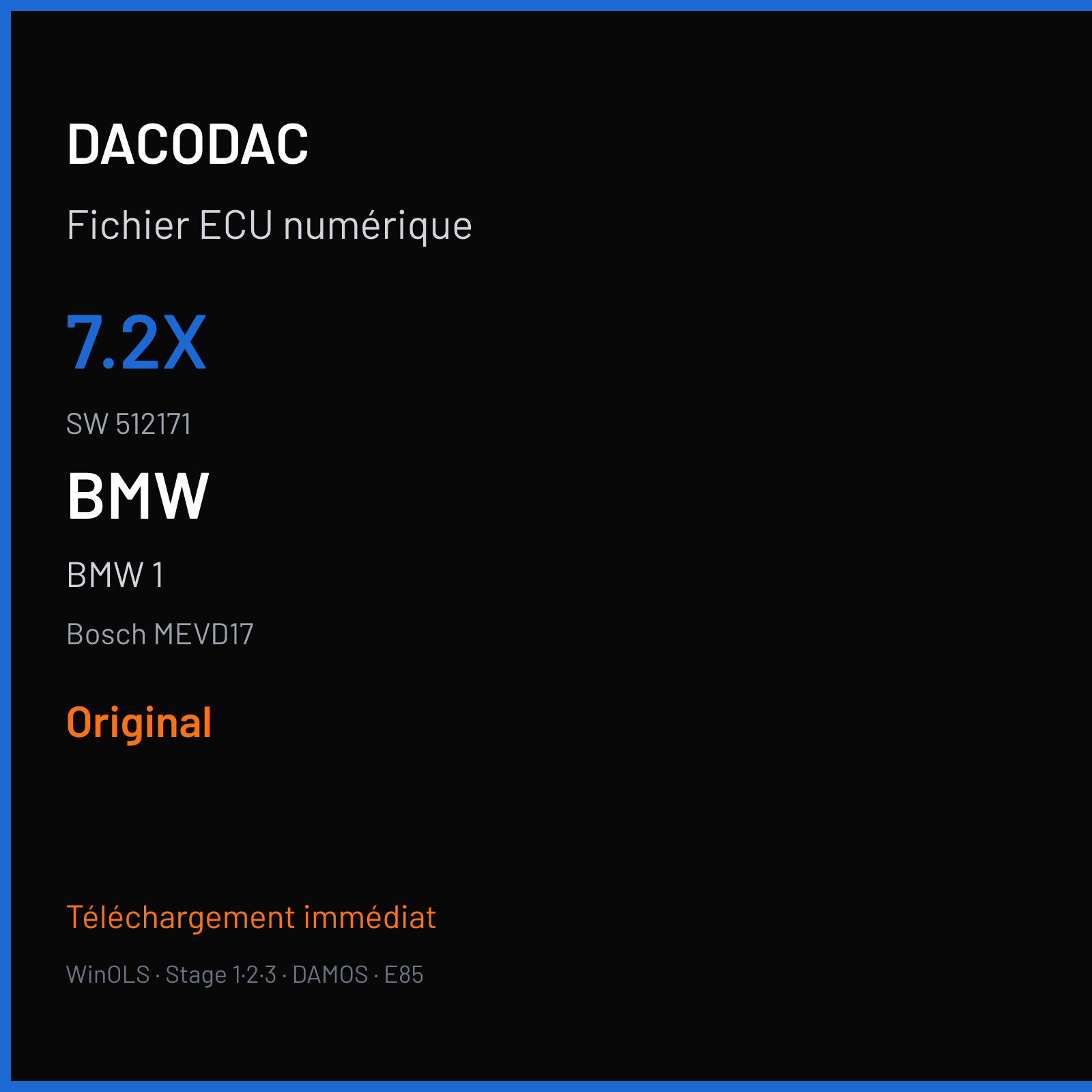 BMW 1 — Bosch MEVD17 — 7.2X · 512171 — Original