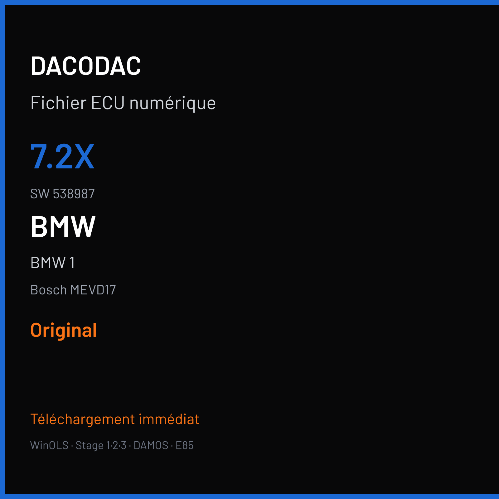 BMW 1 (2014) — Bosch MEVD17 — 7.2X · 538987 — Original