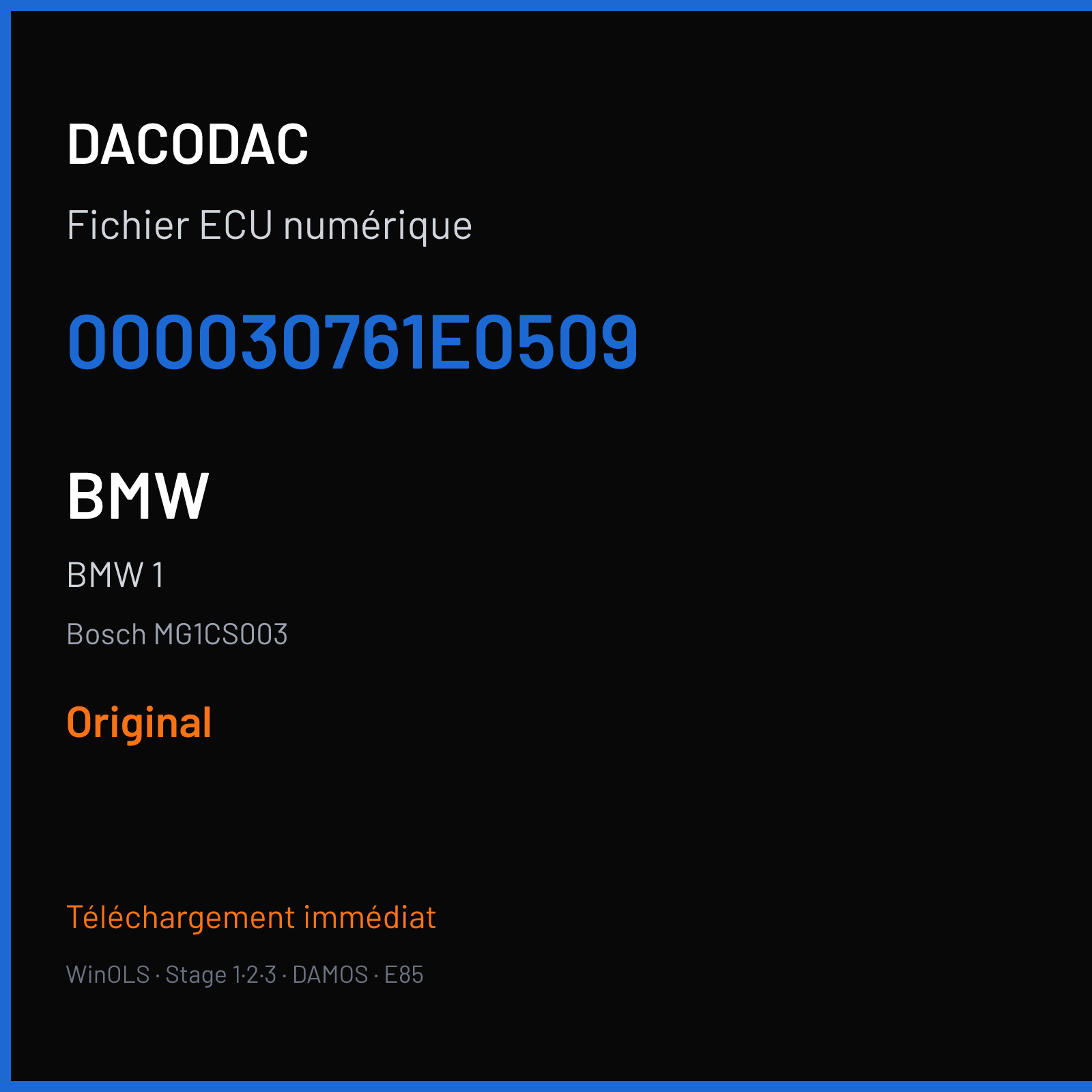 BMW 1 — Bosch MG1CS003 — 000030761E0509 — Original