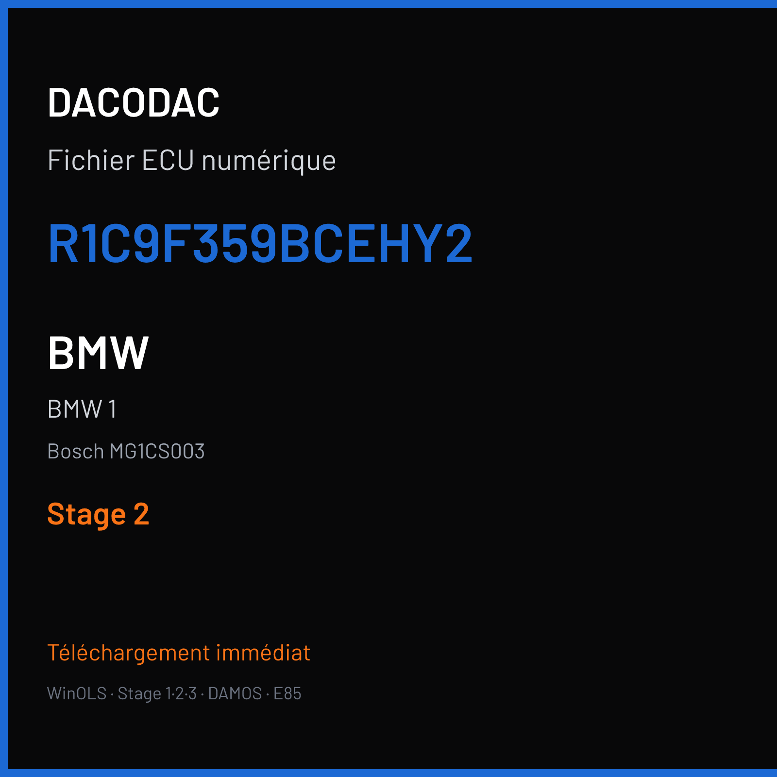 BMW 1 — Bosch MG1CS003 — R1C9F359BCEHY2 — Stage 2