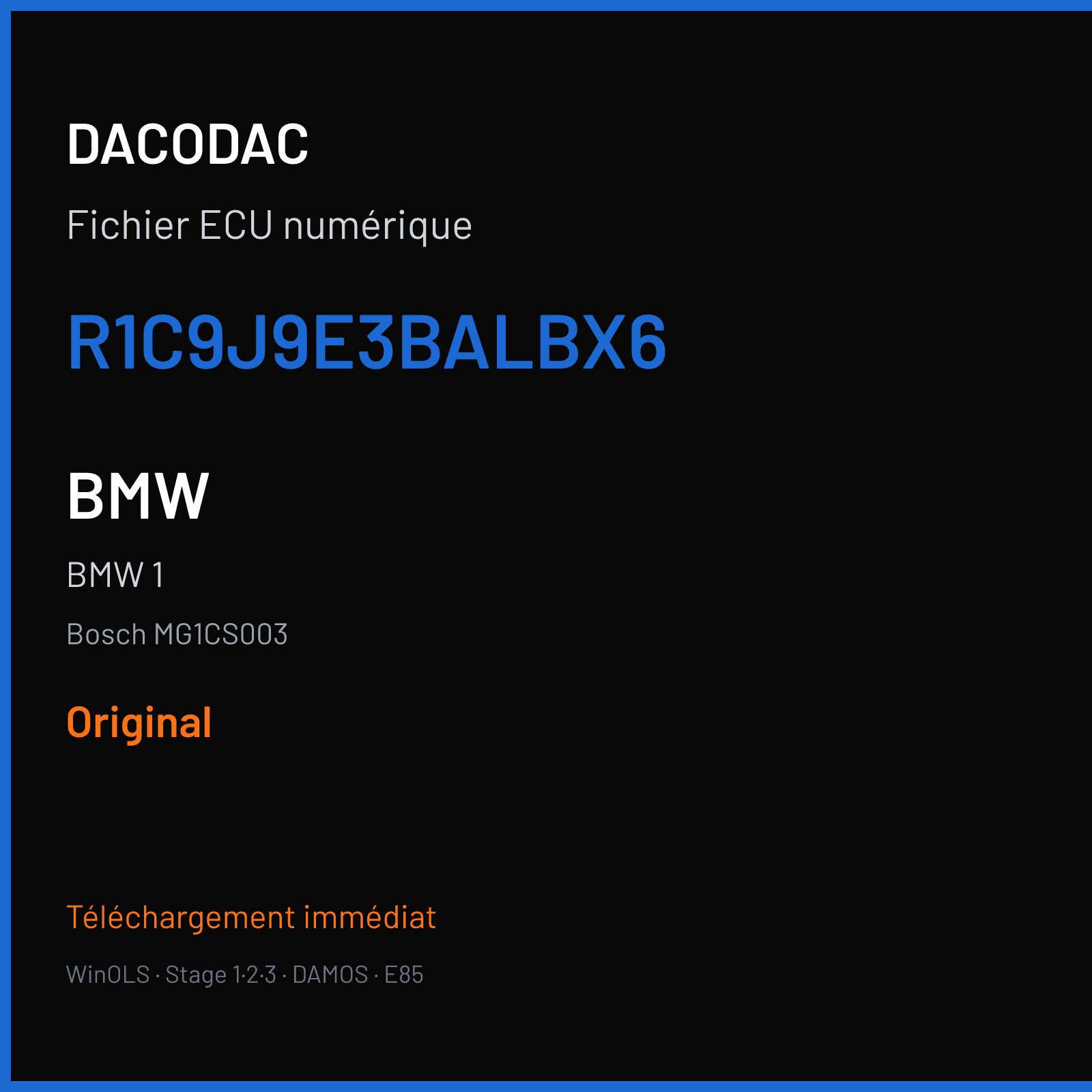 BMW 1 — Bosch MG1CS003 — R1C9J9E3BALBX6 — Original