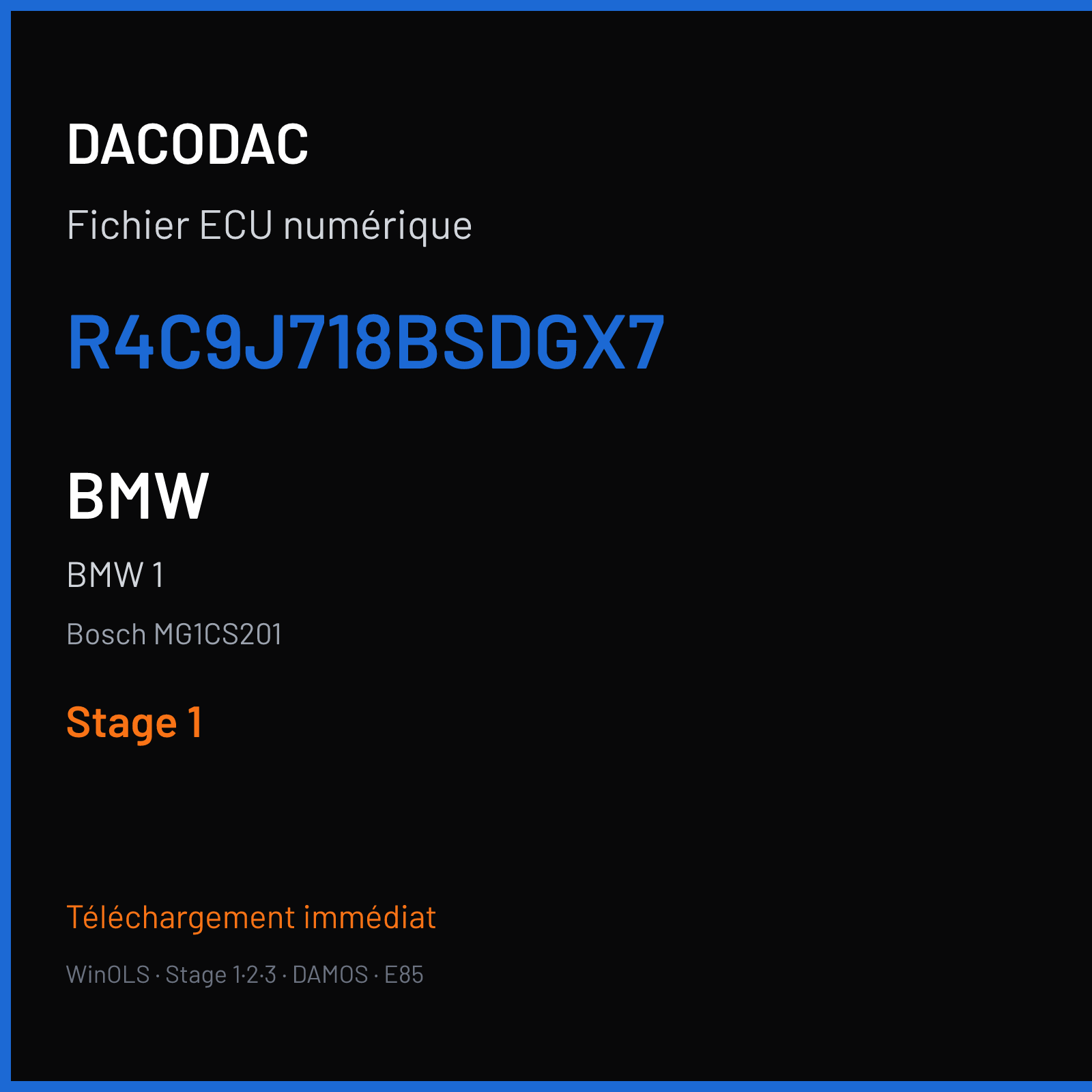 BMW 1 — Bosch MG1CS201 — R4C9J718BSDGX7 — Stage 1
