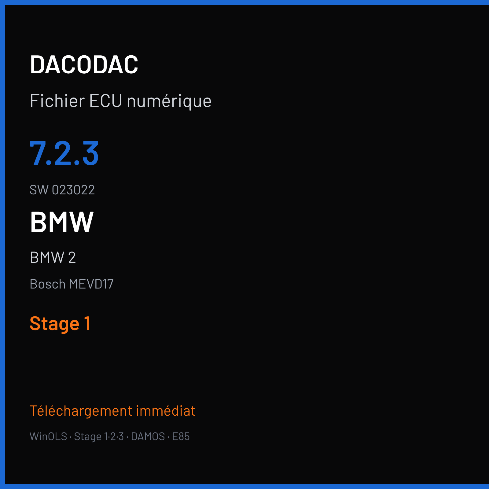 BMW 2 — Bosch MEVD17 — 7.2.3 · 023022 — Stage 1