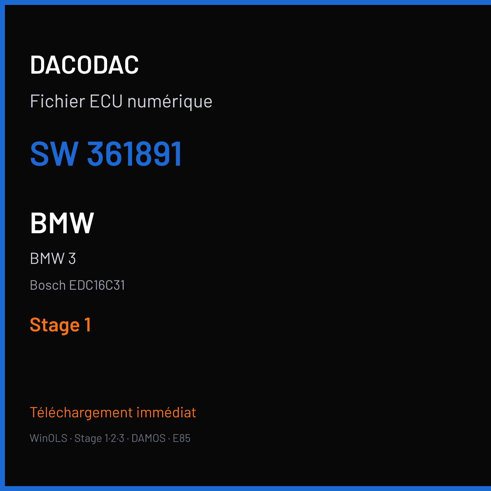 BMW 3 (2005) — Bosch EDC16C31 — 361891 — Stage 1