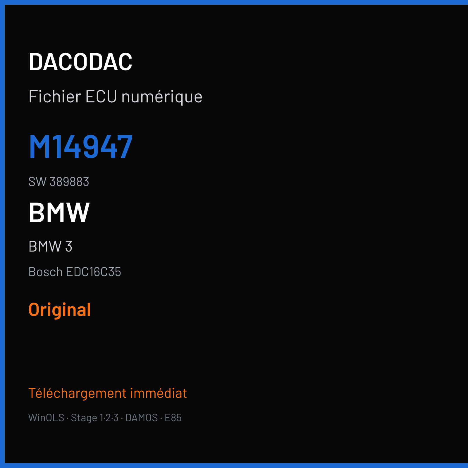 BMW 3 (2006) — Bosch EDC16C35 — M14947 · 389883 — Original