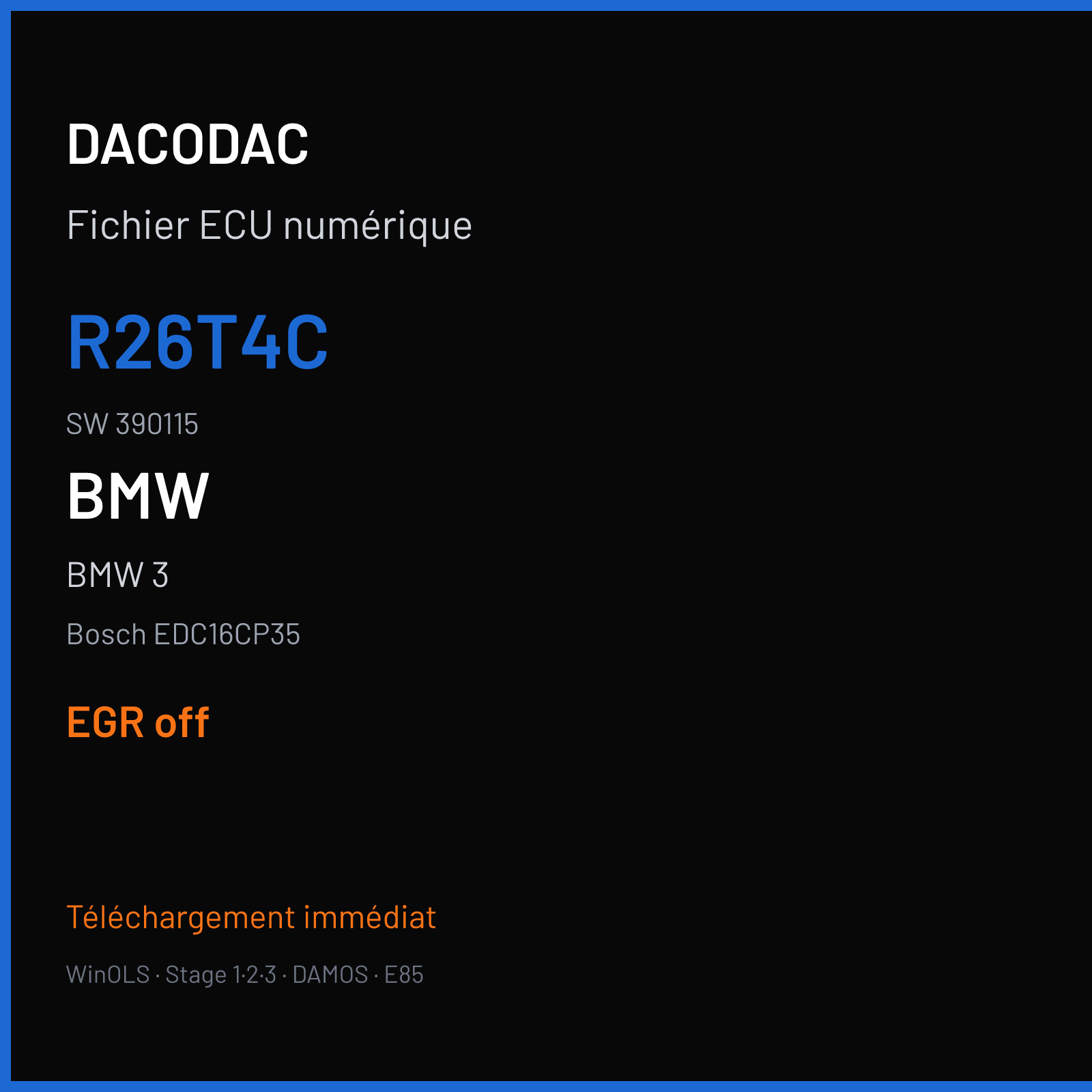 BMW 3 (2008) — Bosch EDC16CP35 — R26T4C · 390115 — EGR off