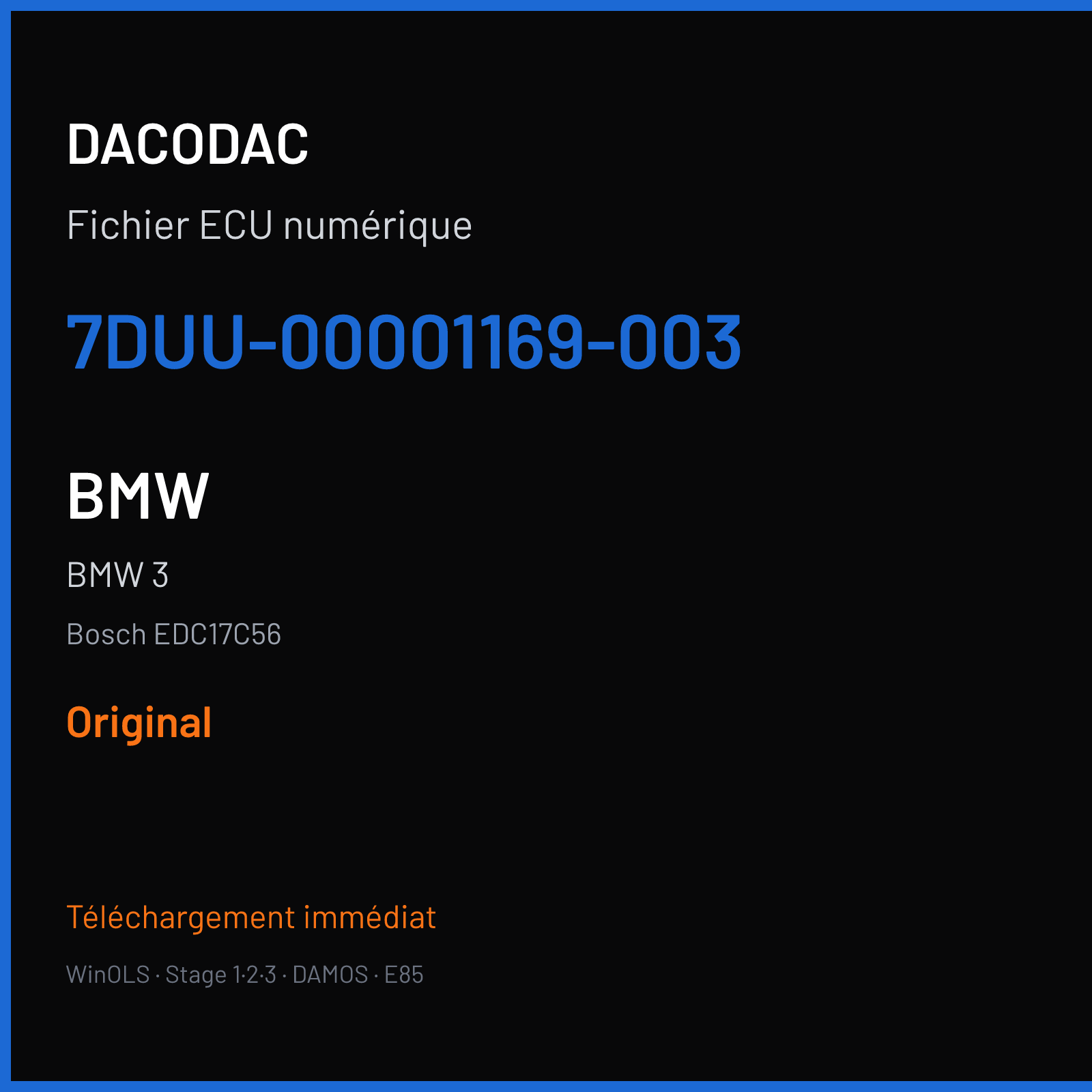 BMW 3 (2019) — Bosch EDC17C56 — 7DUU-00001169-003 — Original