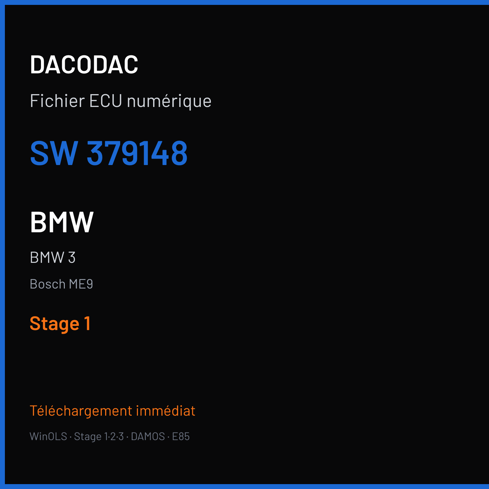 BMW 3 — Bosch ME9 — 379148 — Stage 1