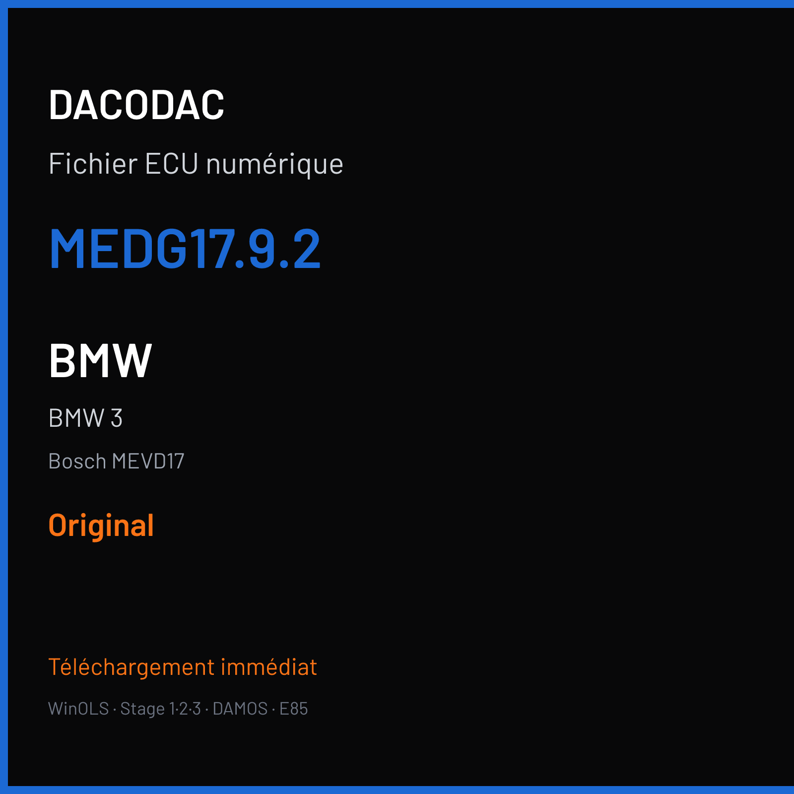 BMW 3 (2014) — Bosch MEVD17 — MEDG17.9.2 — Original