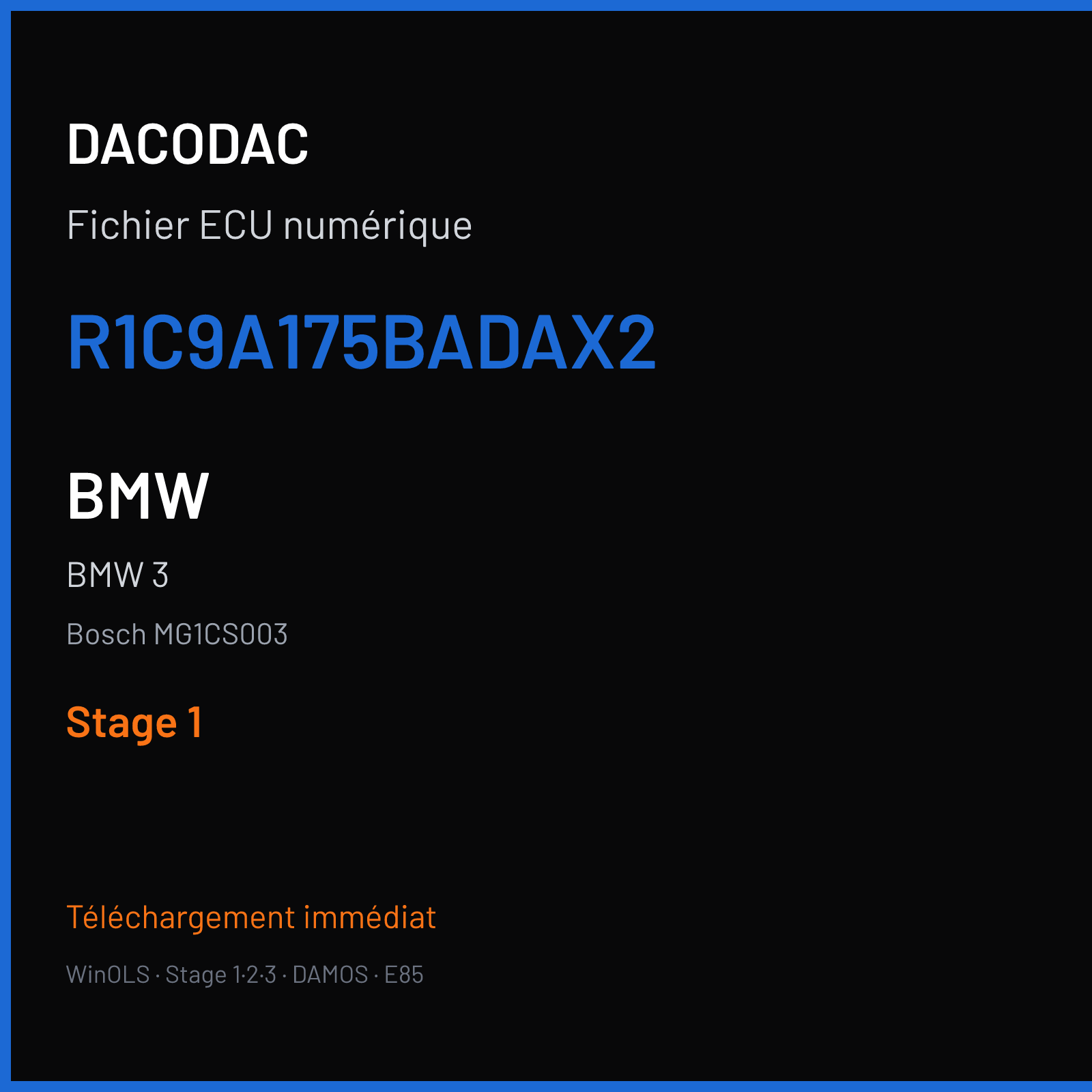 BMW 3 (2018) — Bosch MG1CS003 — R1C9A175BADAX2 — Stage 1