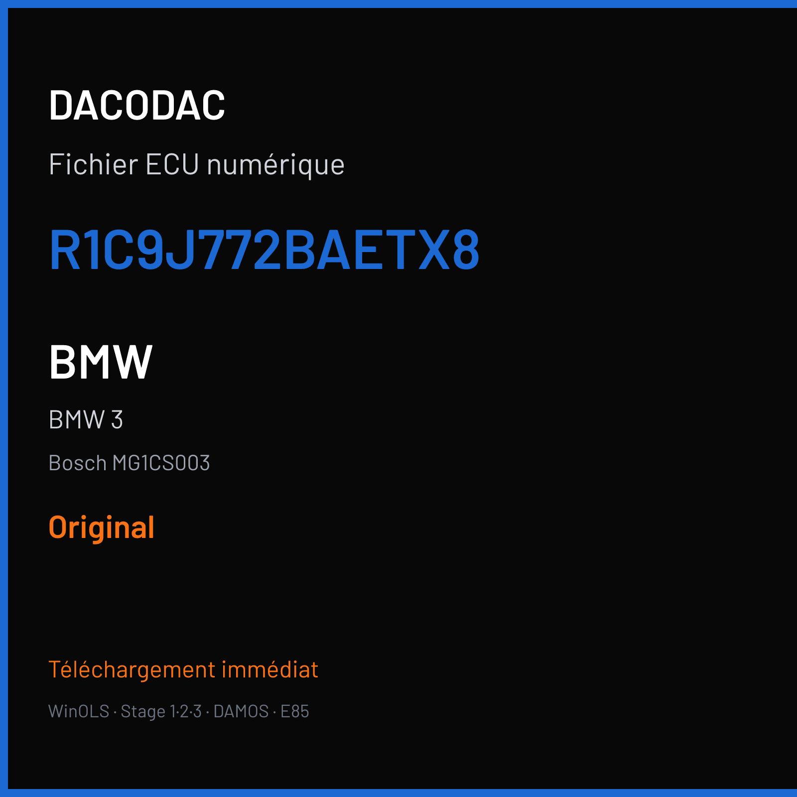 BMW 3 — Bosch MG1CS003 — R1C9J772BAETX8 — Original