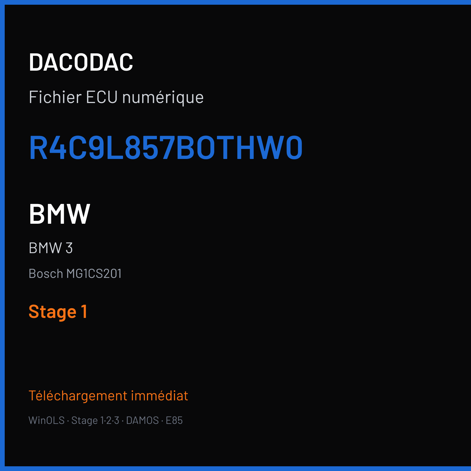 BMW 3 — Bosch MG1CS201 — R4C9L857BOTHW0 — Stage 1