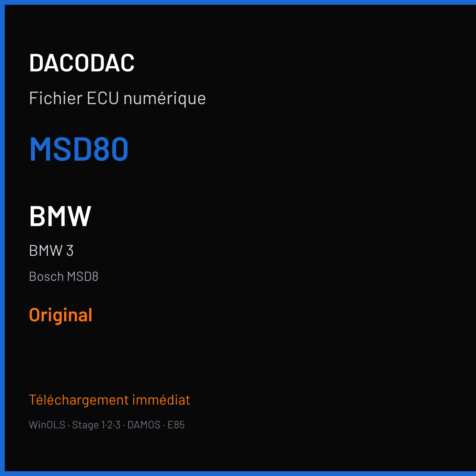 BMW 3 — Bosch MSD8 — MSD80 — Original