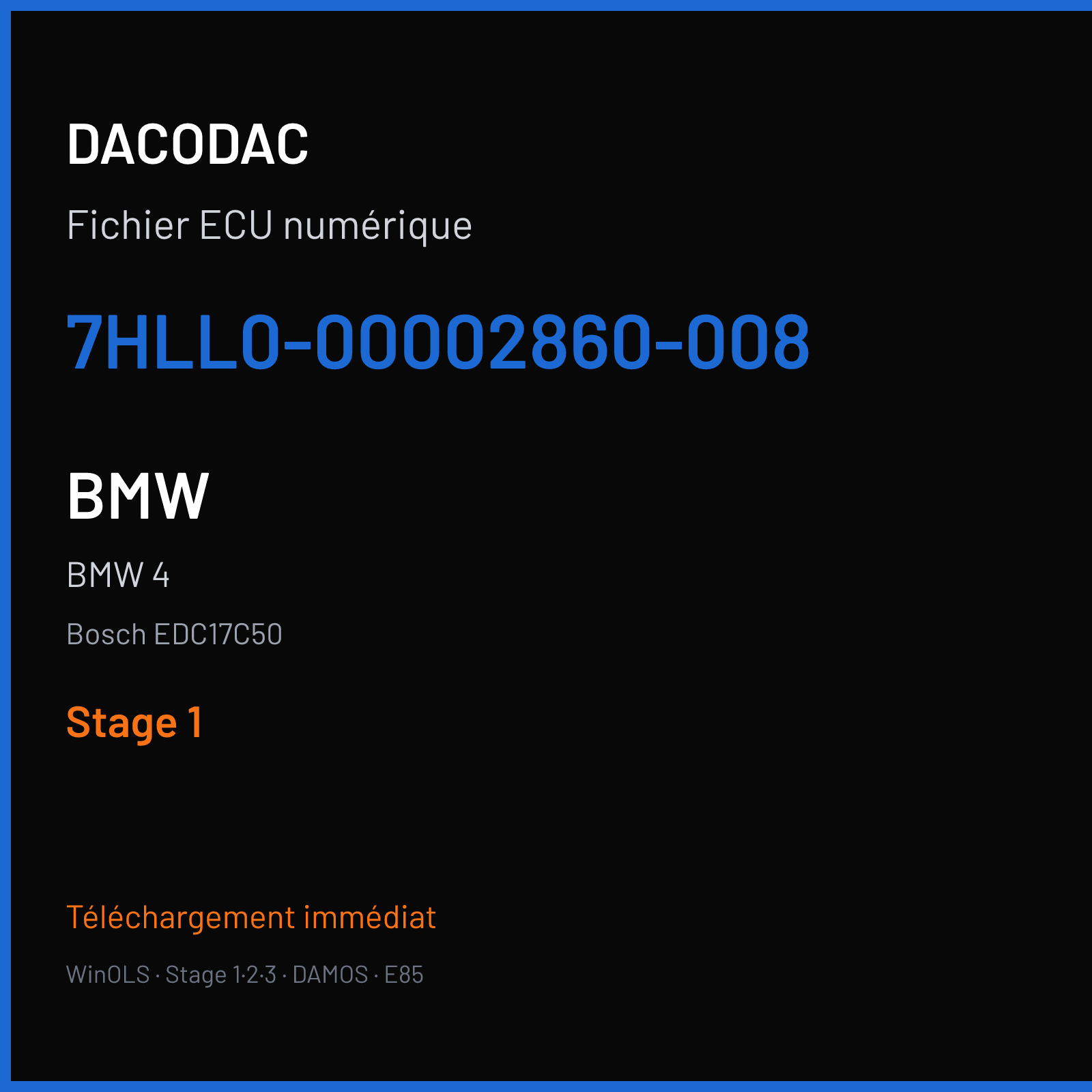 BMW 4 (2015) — Bosch EDC17C50 — 7HLL0-00002860-008 — Stage 1