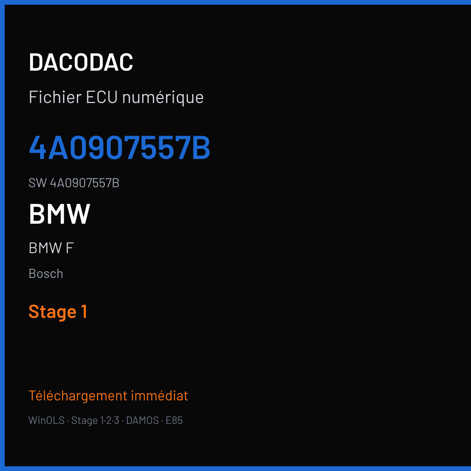 BMW F 343 ch — Bosch — 4A0907557B · 4A0907557B · 355569 — Stage 1