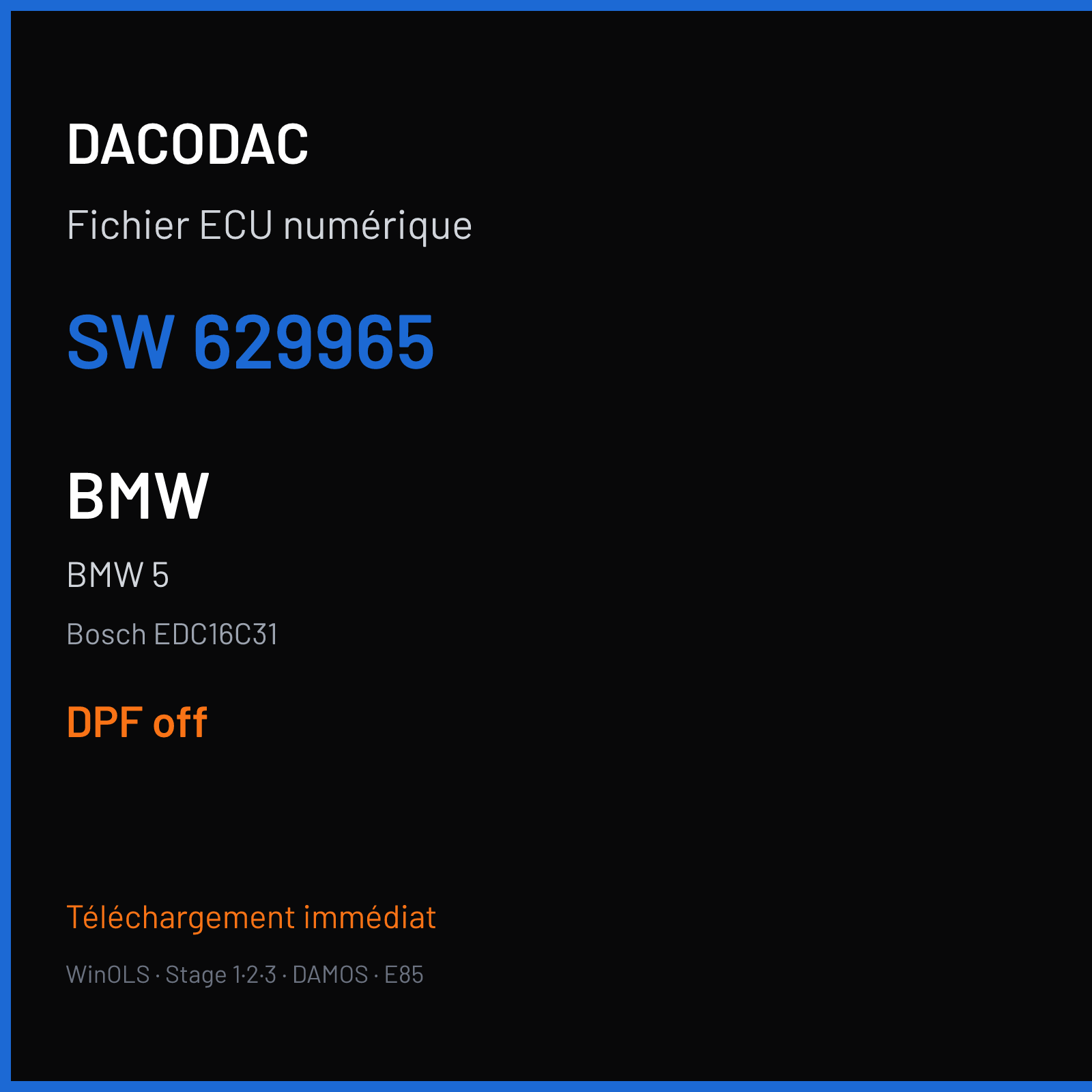 BMW 5 — Bosch EDC16C31 — 629965 — DPF off