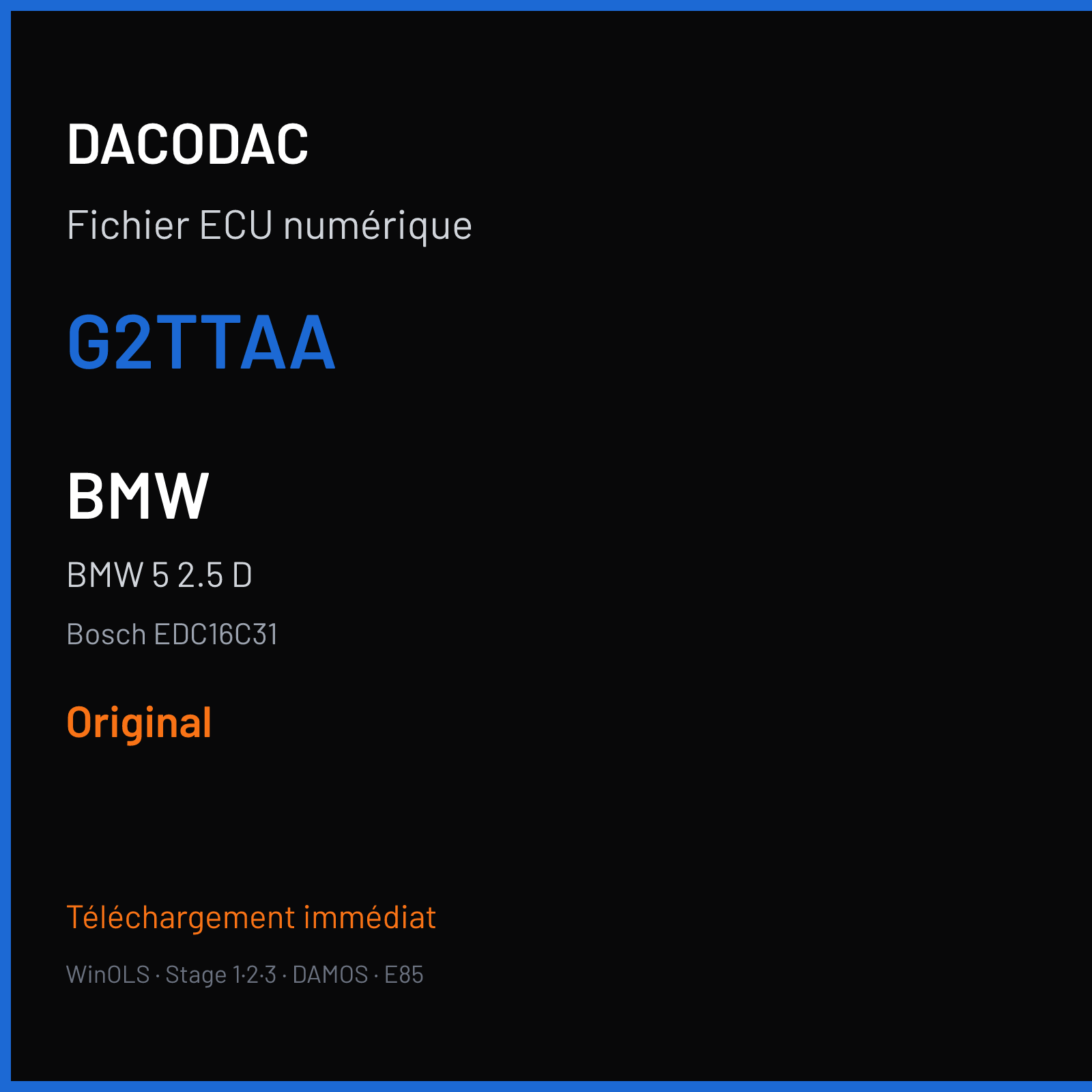 BMW 5 2.5 D (2005) — Bosch EDC16C31 — G2TTAA — Original