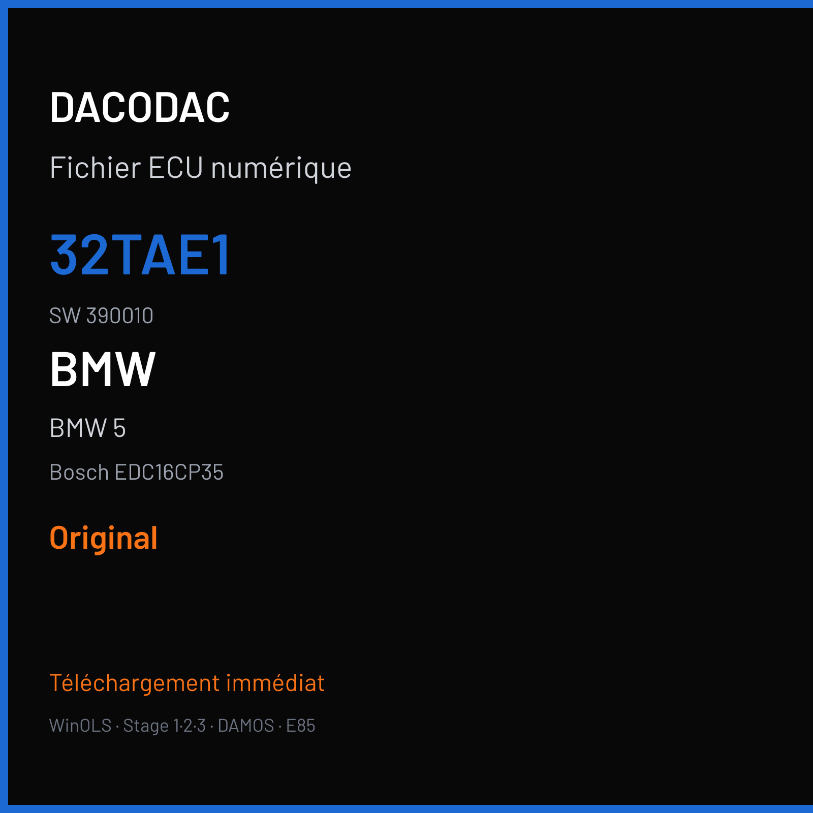 BMW 5 (2008) — Bosch EDC16CP35 — 32TAE1 · 390010 — Original