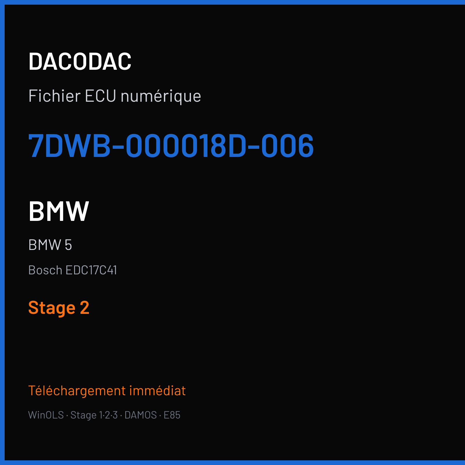 BMW 5 (2013) — Bosch EDC17C41 — 7DWB-000018D-006 — Stage 2