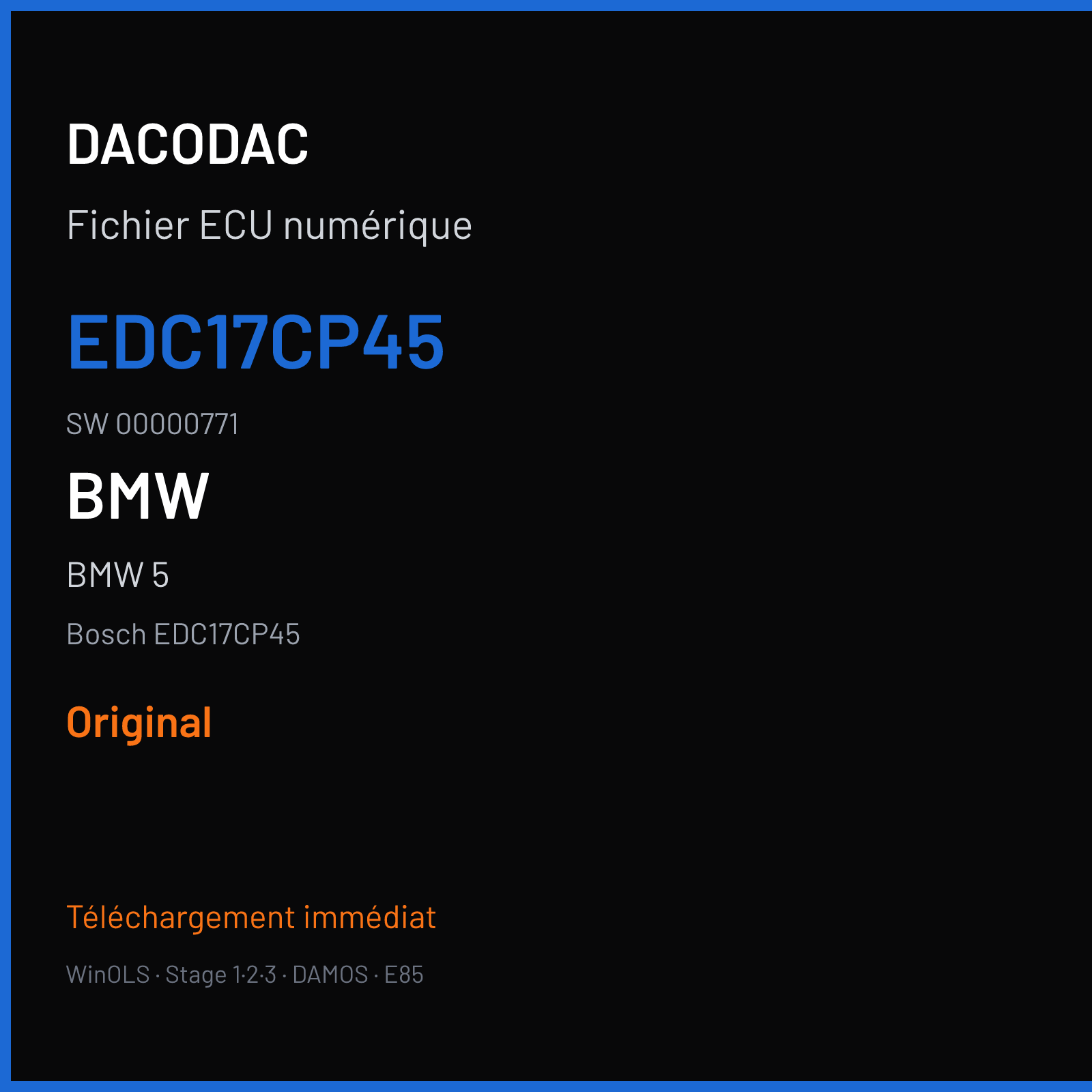 BMW 5 (2010) — Bosch EDC17CP45 — EDC17CP45 · 00000771 — Original
