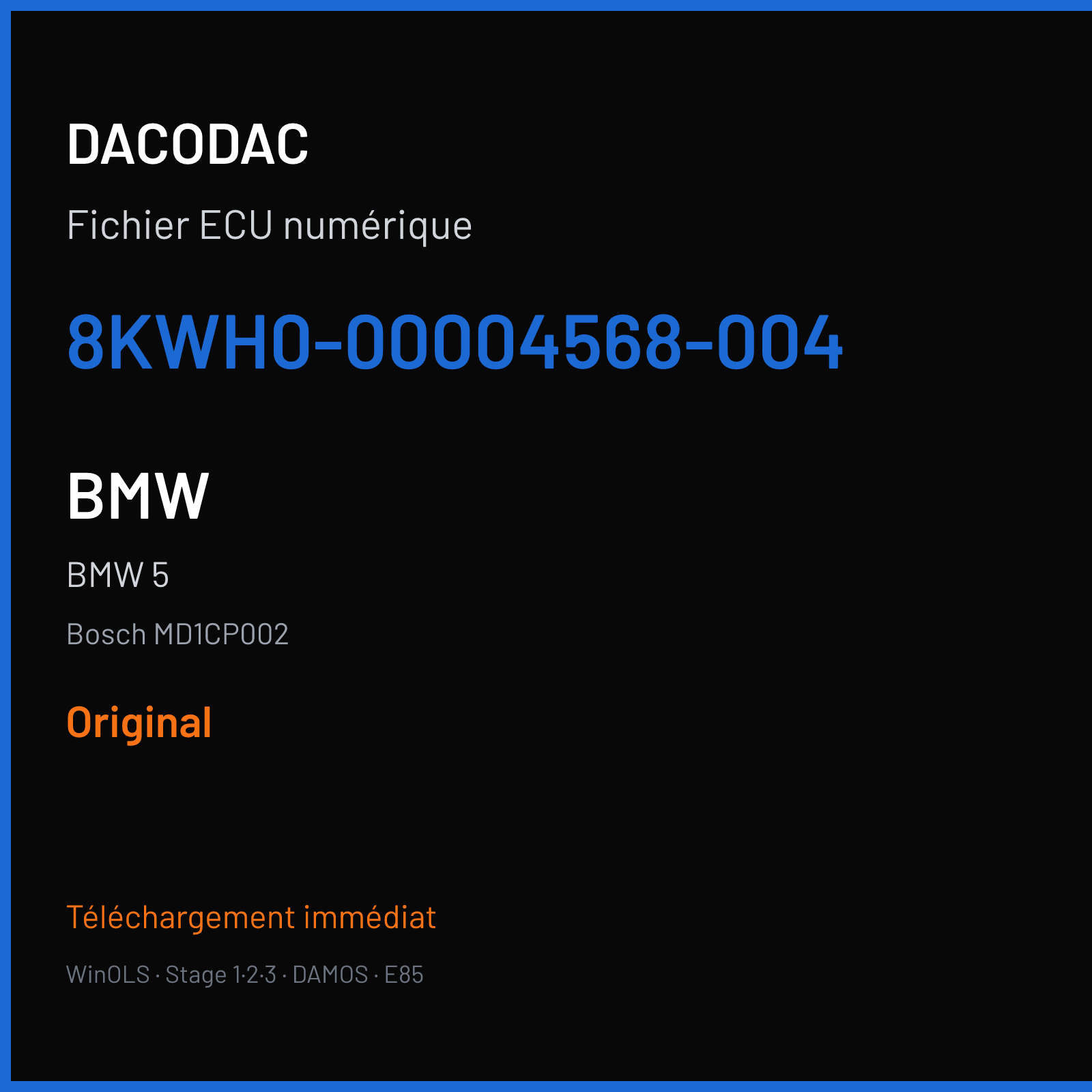 BMW 5 (2019) — Bosch MD1CP002 — 8KWH0-00004568-004 — Original