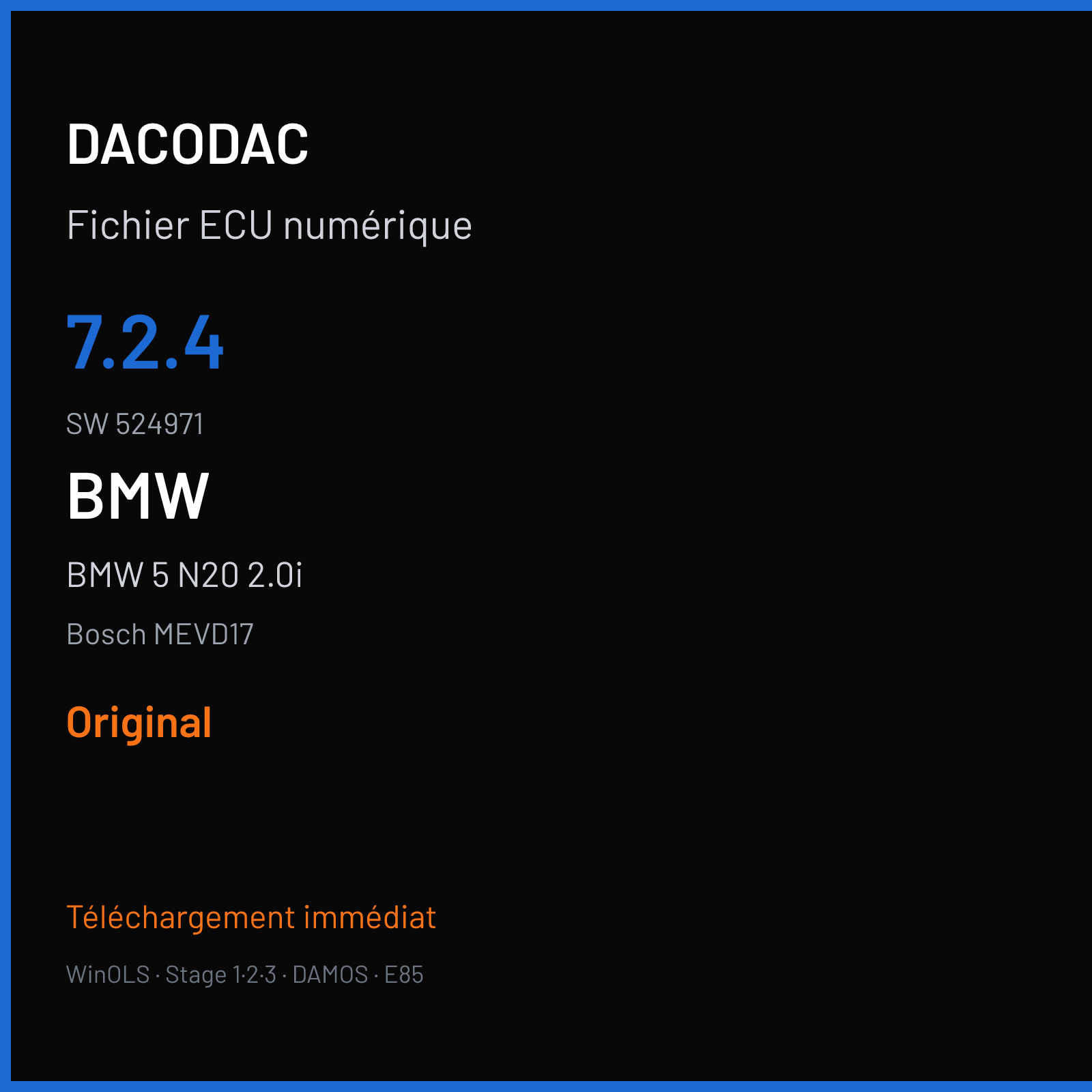 BMW 5 N20 2.0i (2012) — Bosch MEVD17 — 7.2.4 · 524971 — Original